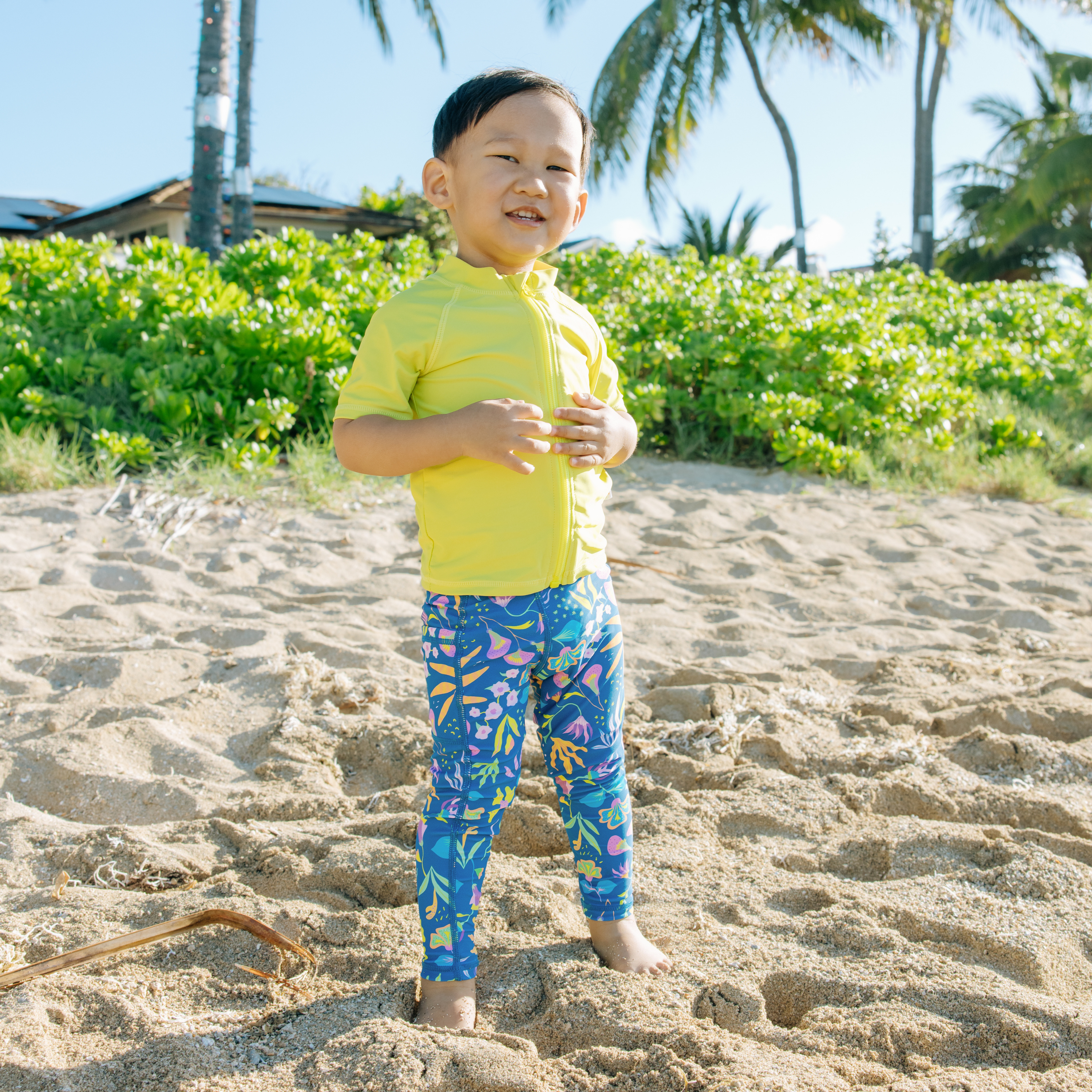 Kids Swim Pants | "Tropadelic"-SwimZip UPF 50+ Sun Protective Swimwear & UV Zipper Rash Guards-pos2
