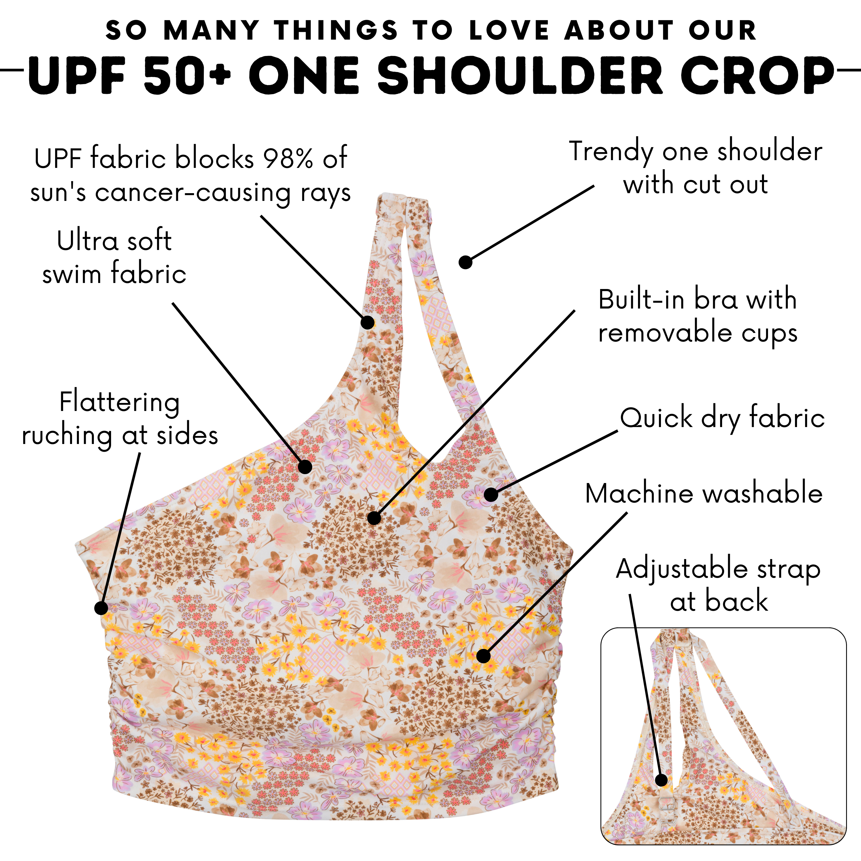 Women’s One Shoulder Crop Tankini Top | “Meadows”-SwimZip UPF 50+ Sun Protective Swimwear & UV Zipper Rash Guards-pos4