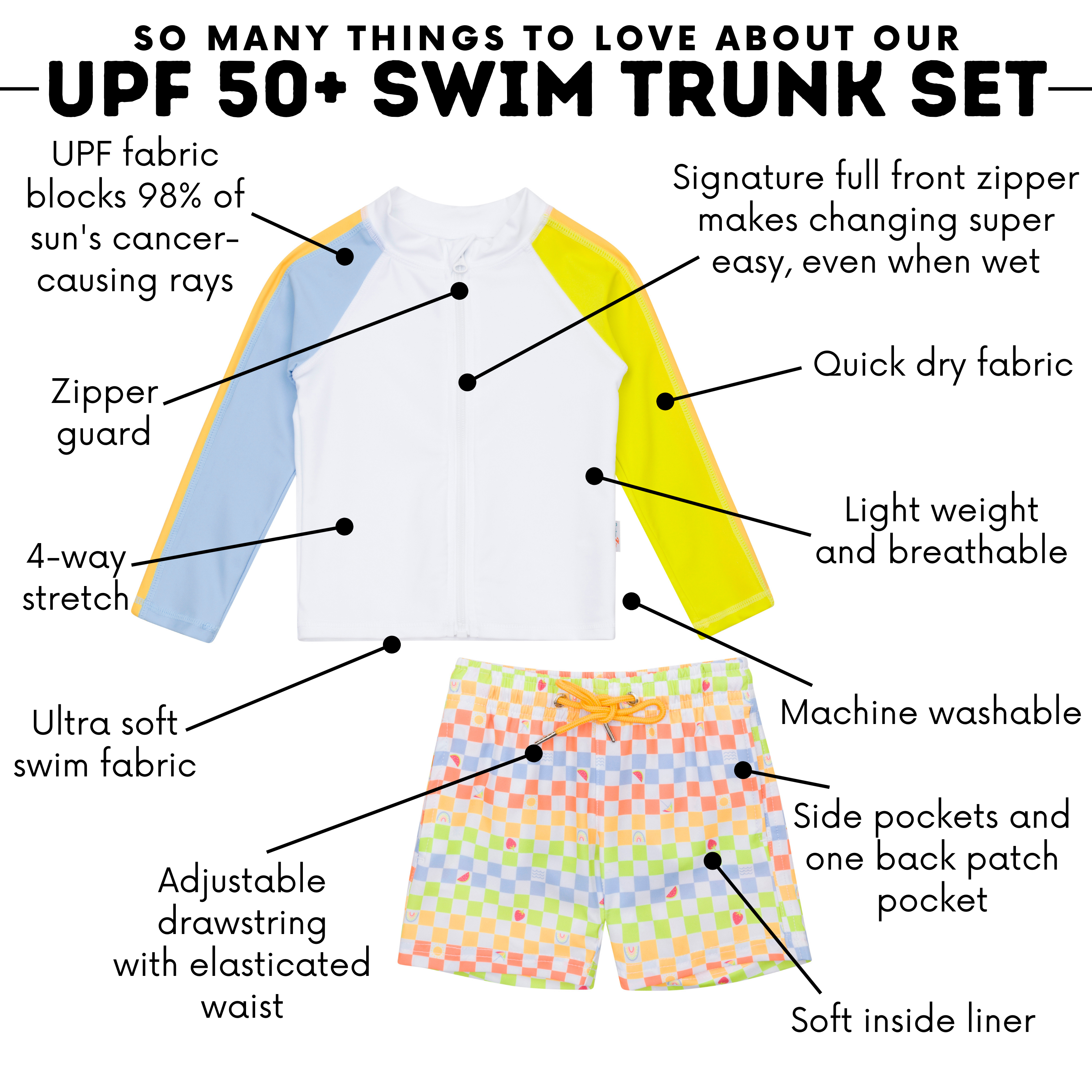 Boys Long Sleeve Zipper Rash Guard and Swim Trunk Set | "Gamified"-SwimZip UPF 50+ Sun Protective Swimwear & UV Zipper Rash Guards-pos4