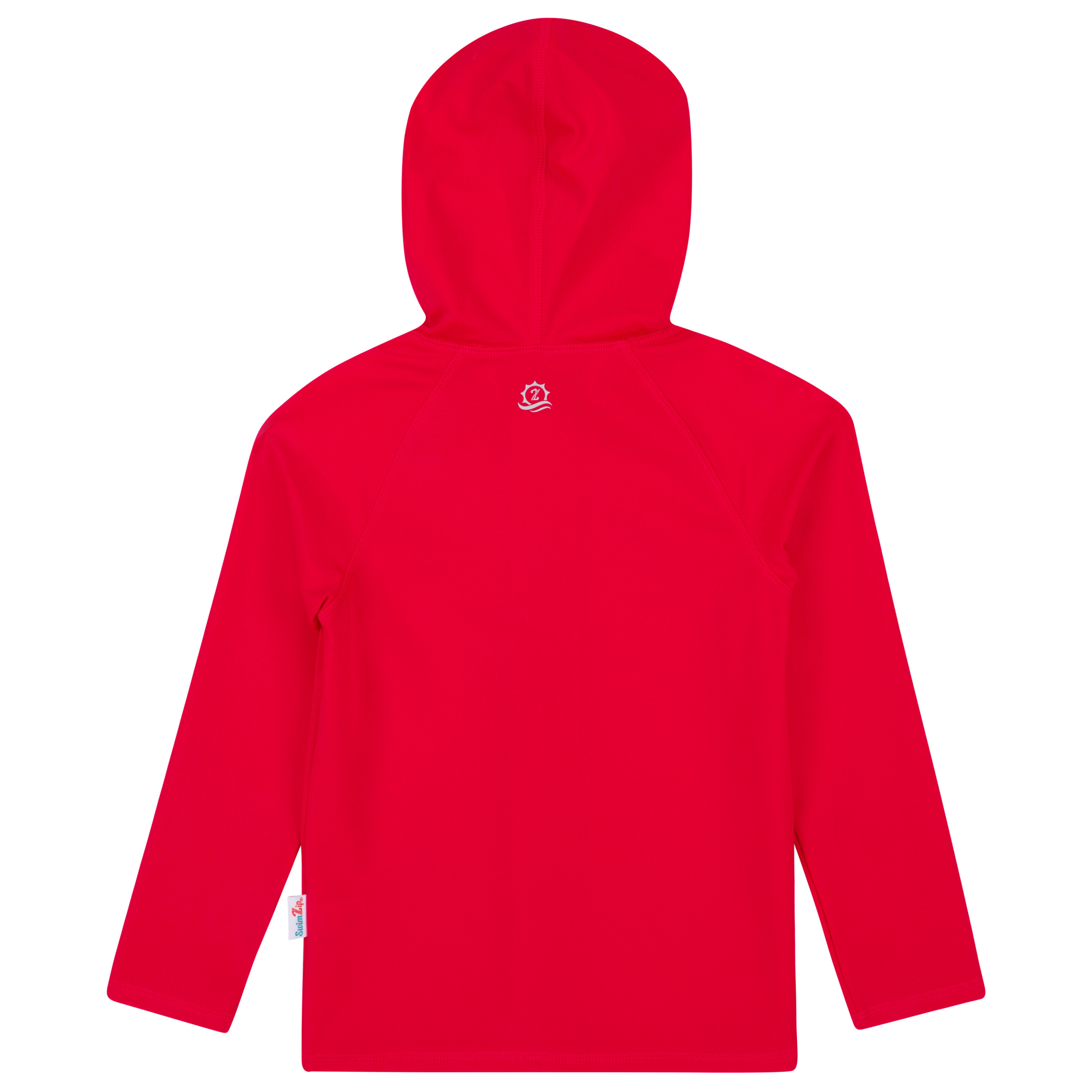 Kids Hooded Long Sleeve Zipper Rash Guard Swim Shirt | "Red"-SwimZip UPF 50+ Sun Protective Swimwear & UV Zipper Rash Guards-pos9