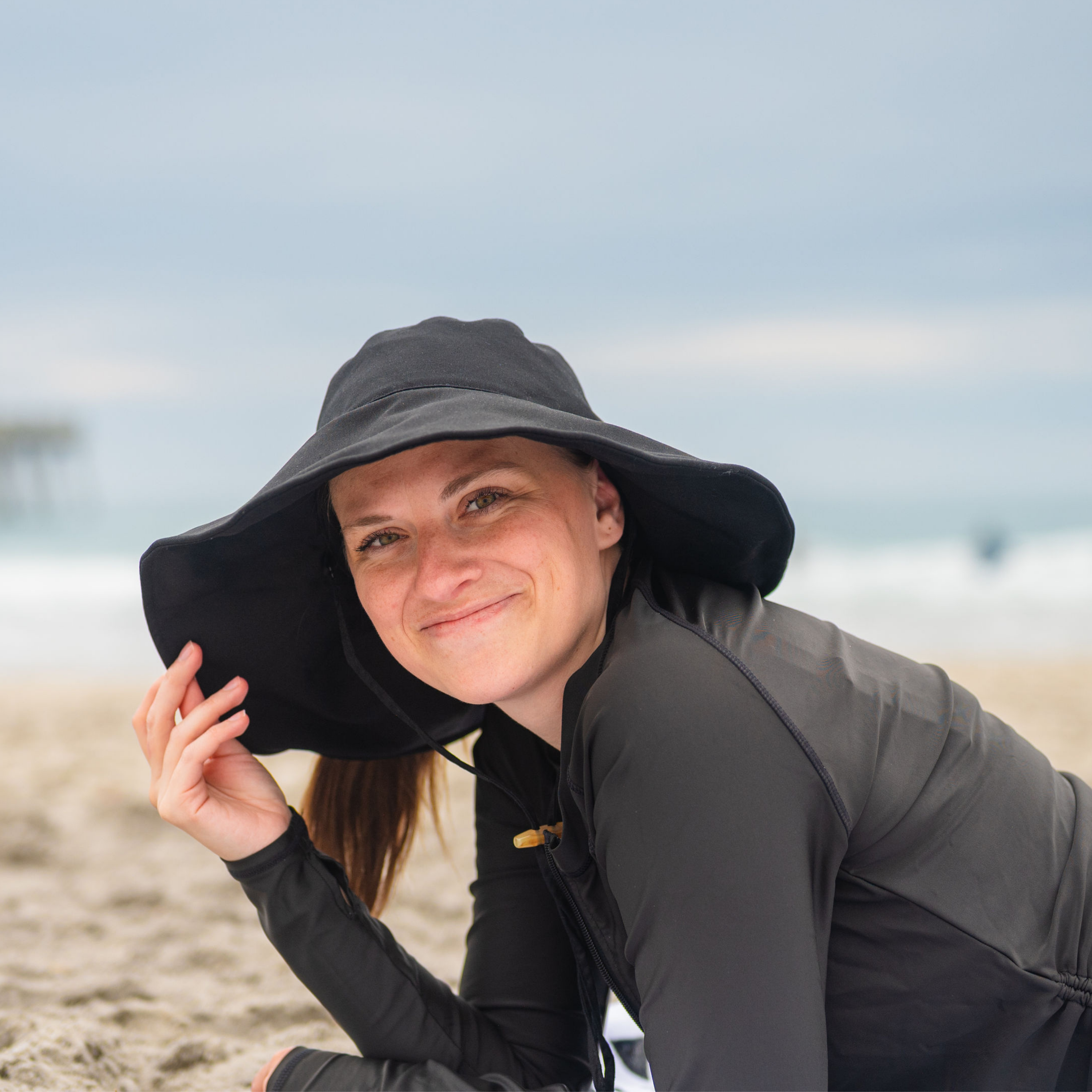 Searoomlynn♡Nylon Travel Outdoor HATブラック SwimZip Women's Wide Brim Sun Hat - Black - UPF 50+ Sun Protection