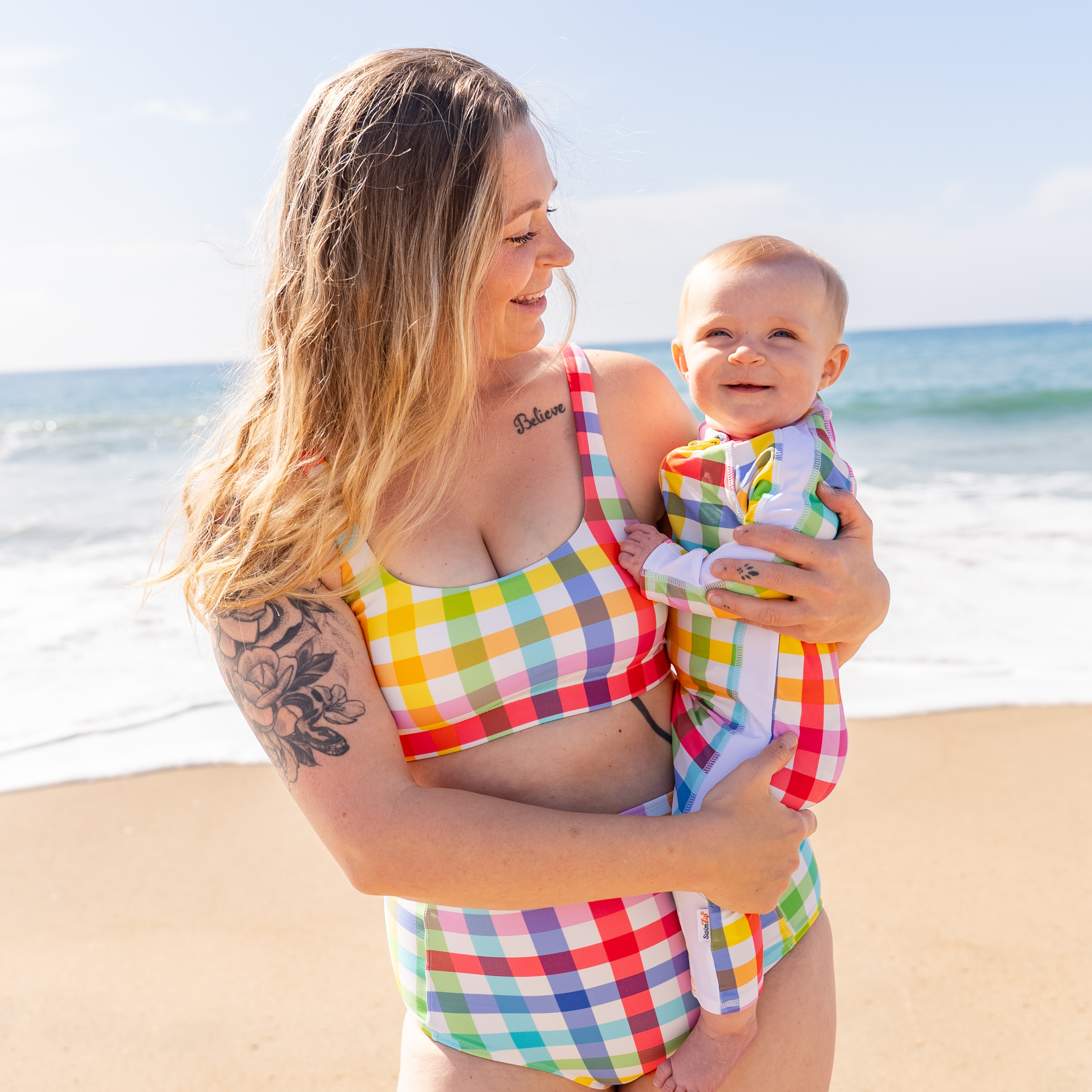 Sunsuit - Long Sleeve Romper Swimsuit | "Picnic Party"-SwimZip UPF 50+ Sun Protective Swimwear & UV Zipper Rash Guards-pos9