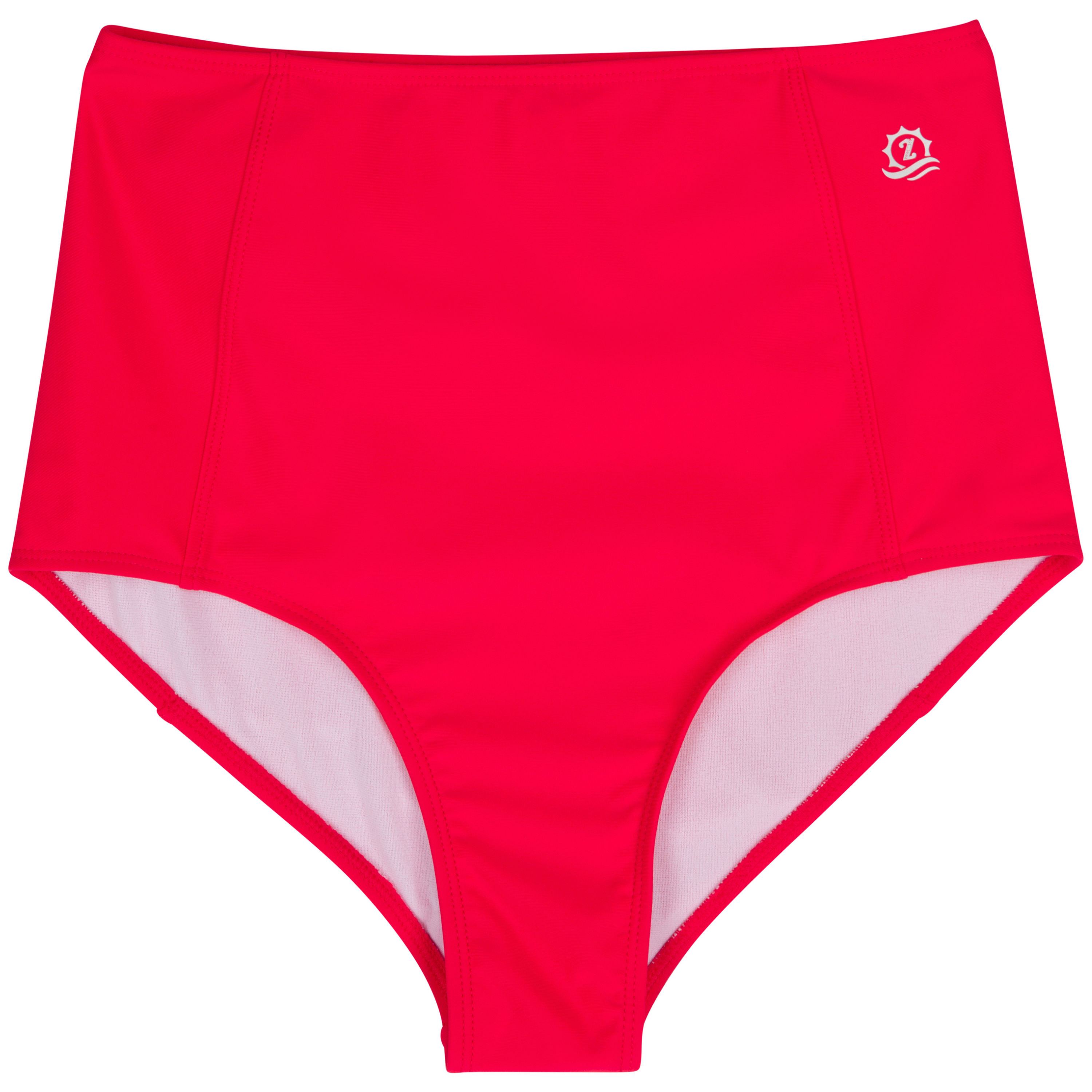 Women's High Waist Bikini Bottoms | "Red"-XS-Red-SwimZip UPF 50+ Sun Protective Swimwear & UV Zipper Rash Guards-pos1