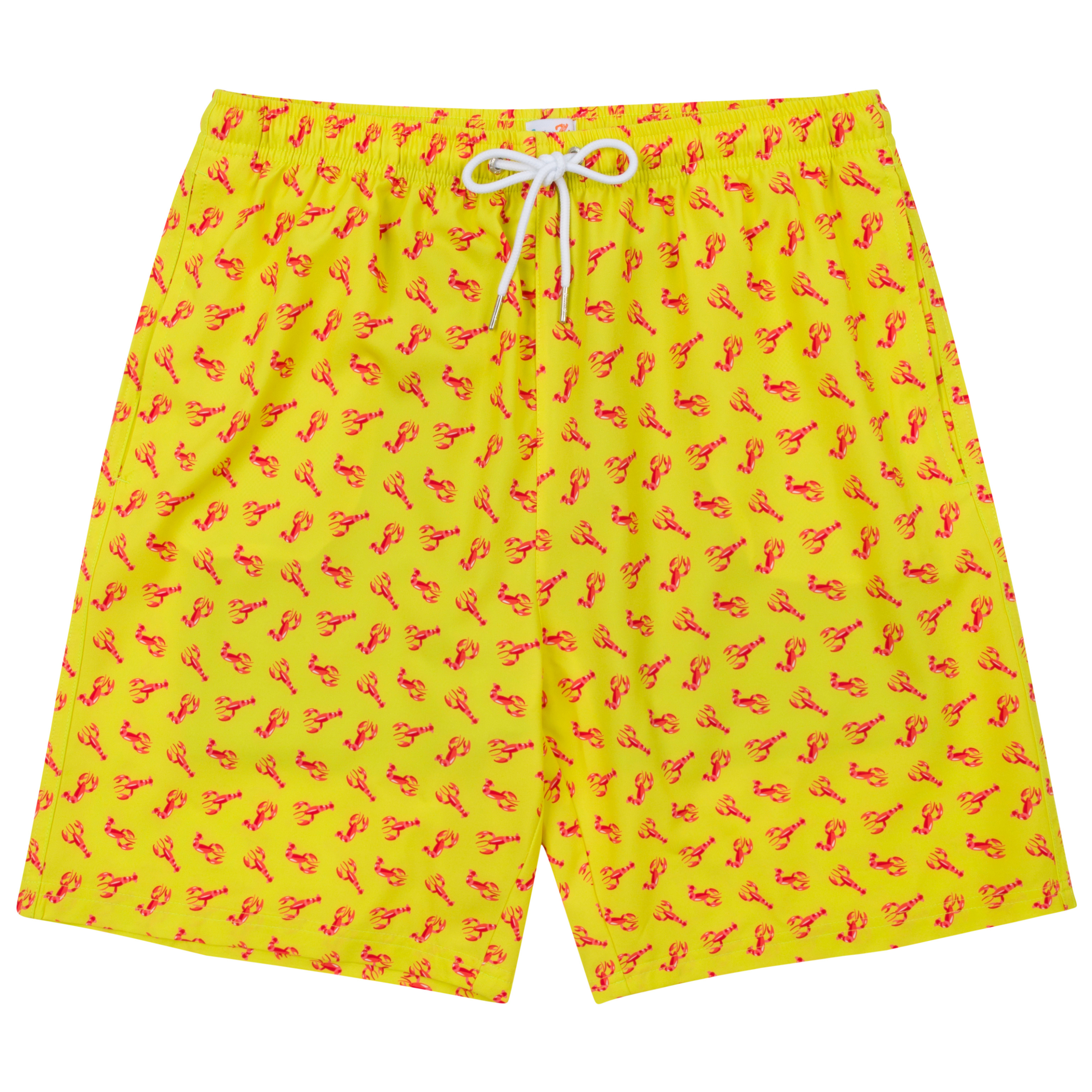 Men's 8" Swim Trunks Boxer Brief Liner | "Lobster"-S-Lobster-SwimZip UPF 50+ Sun Protective Swimwear & UV Zipper Rash Guards-pos1