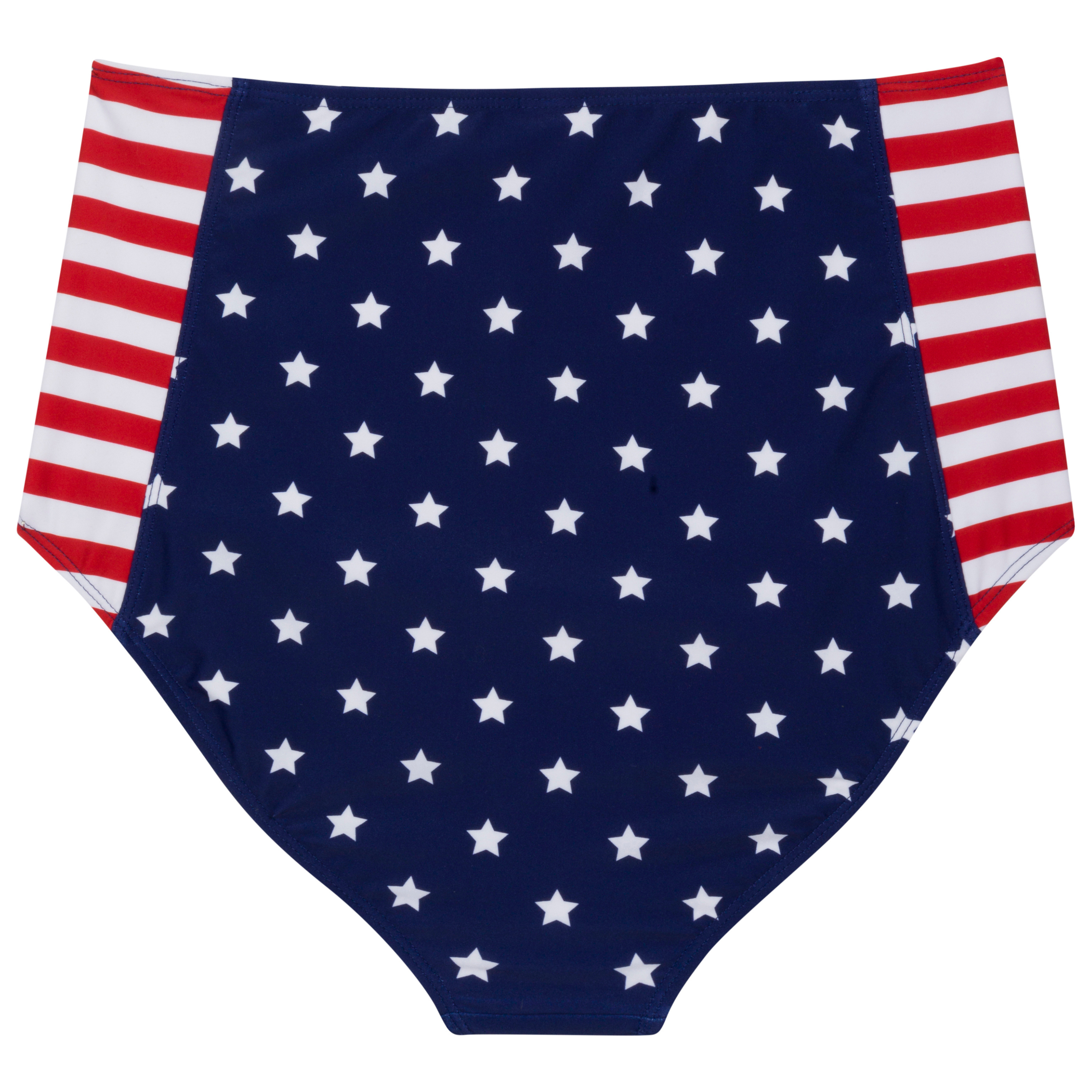 Women's High Waist Bikini Bottoms | "Americana"-SwimZip UPF 50+ Sun Protective Swimwear & UV Zipper Rash Guards-pos9