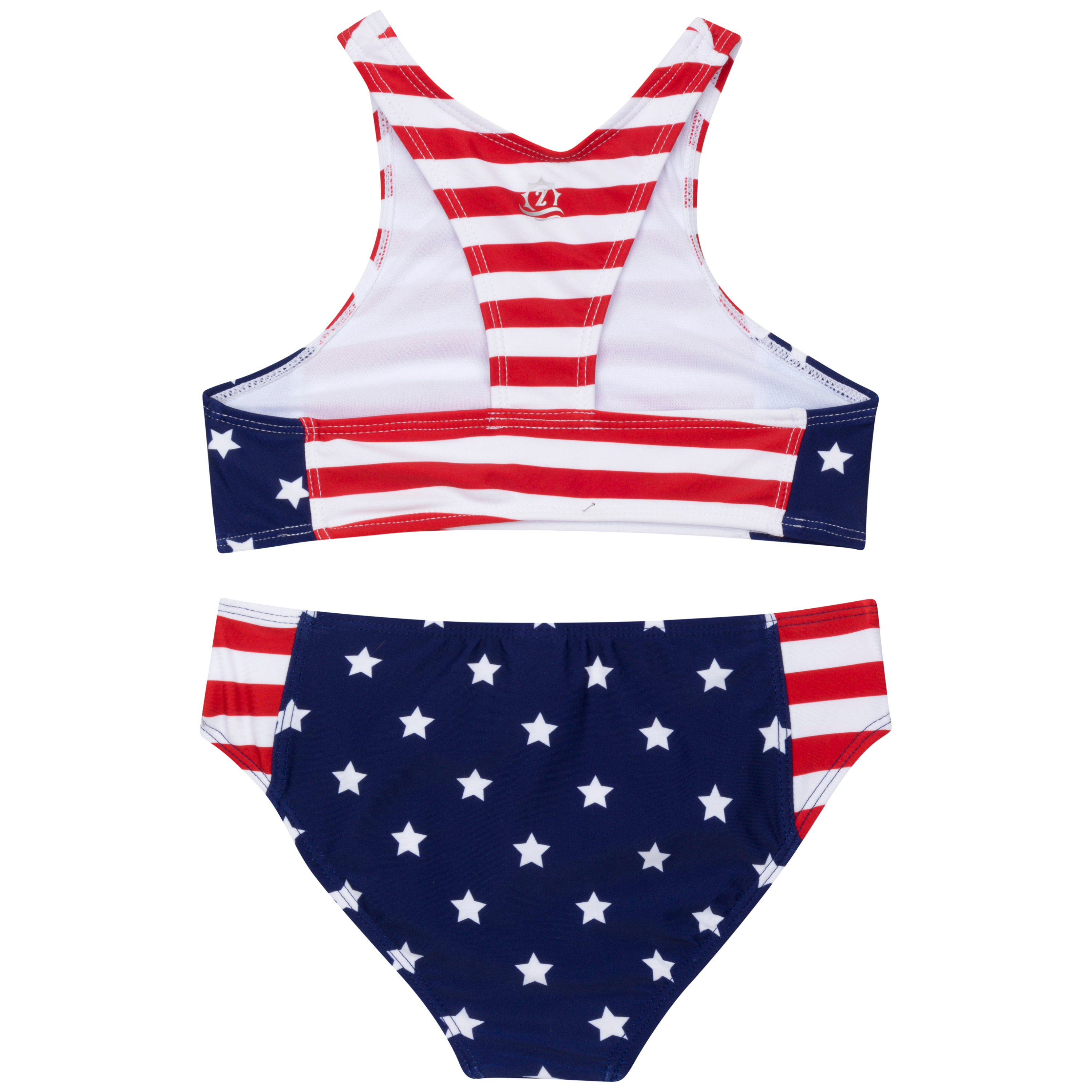 Girls Halter Top Bikini Set (2 Piece) | "Americana"-SwimZip UPF 50+ Sun Protective Swimwear & UV Zipper Rash Guards-pos6