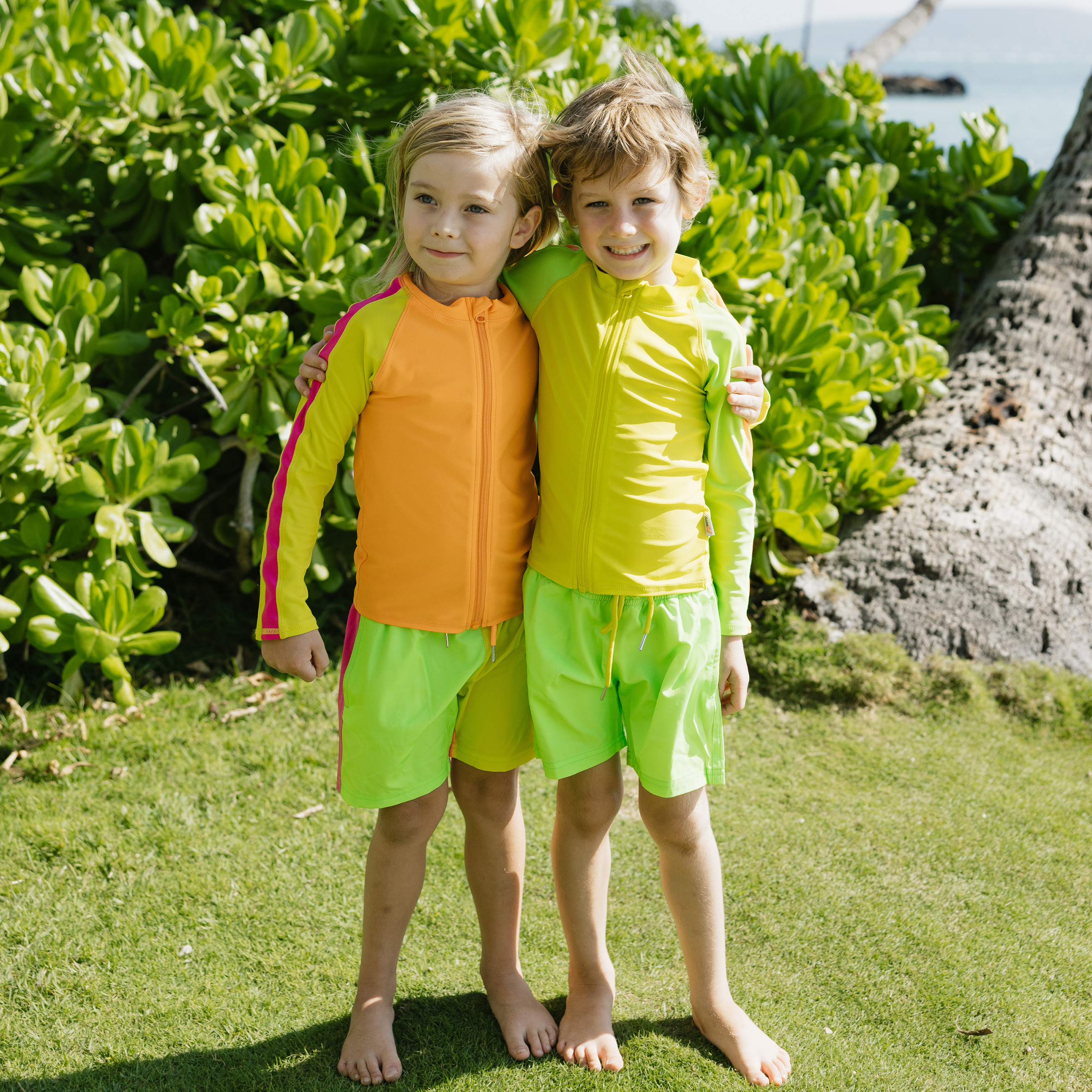 Boys Long Sleeve Zipper Rash Guard and Swim Trunk Set | "Volt"-SwimZip UPF 50+ Sun Protective Swimwear & UV Zipper Rash Guards-pos6