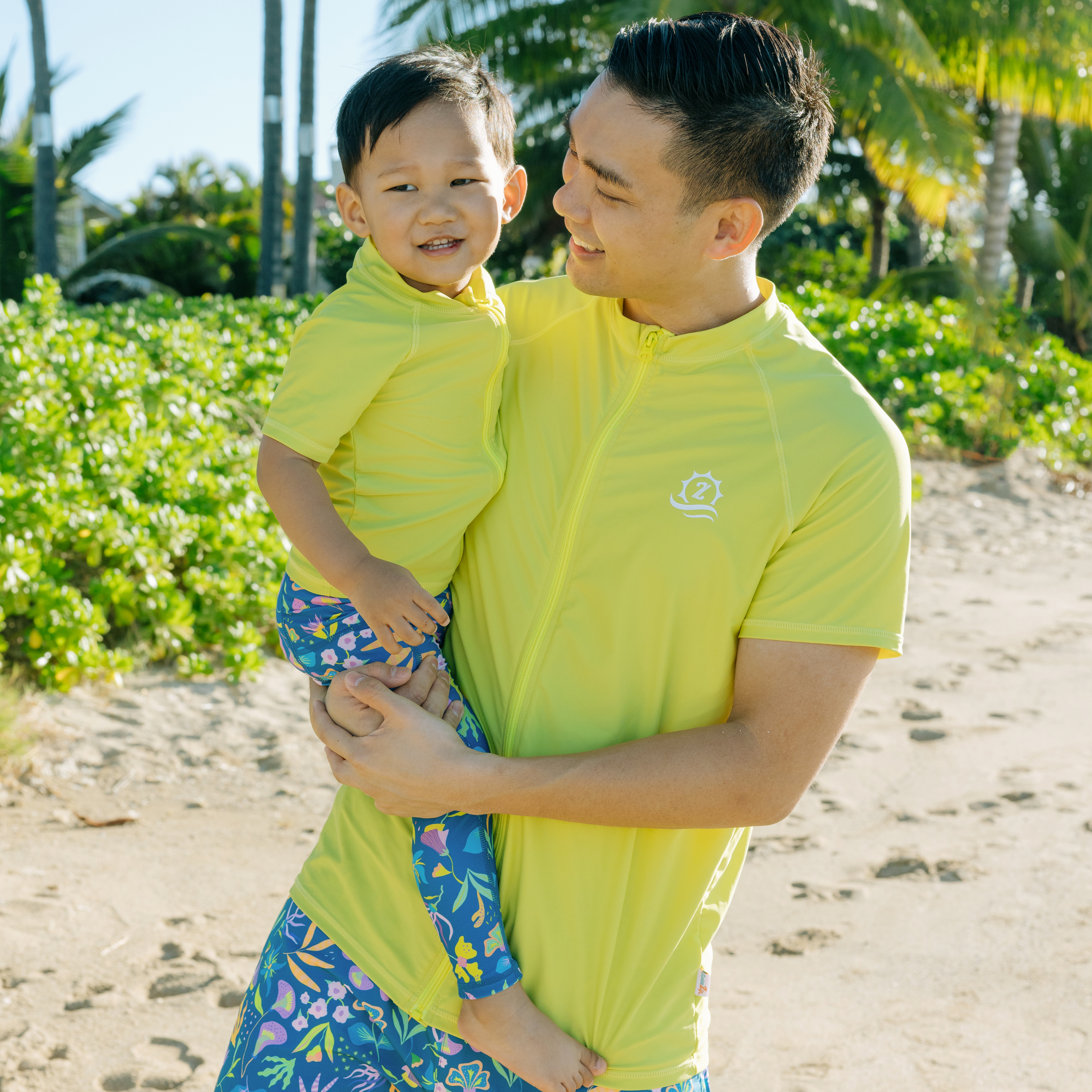 Kids Swim Pants | "Tropadelic"-SwimZip UPF 50+ Sun Protective Swimwear & UV Zipper Rash Guards-pos3