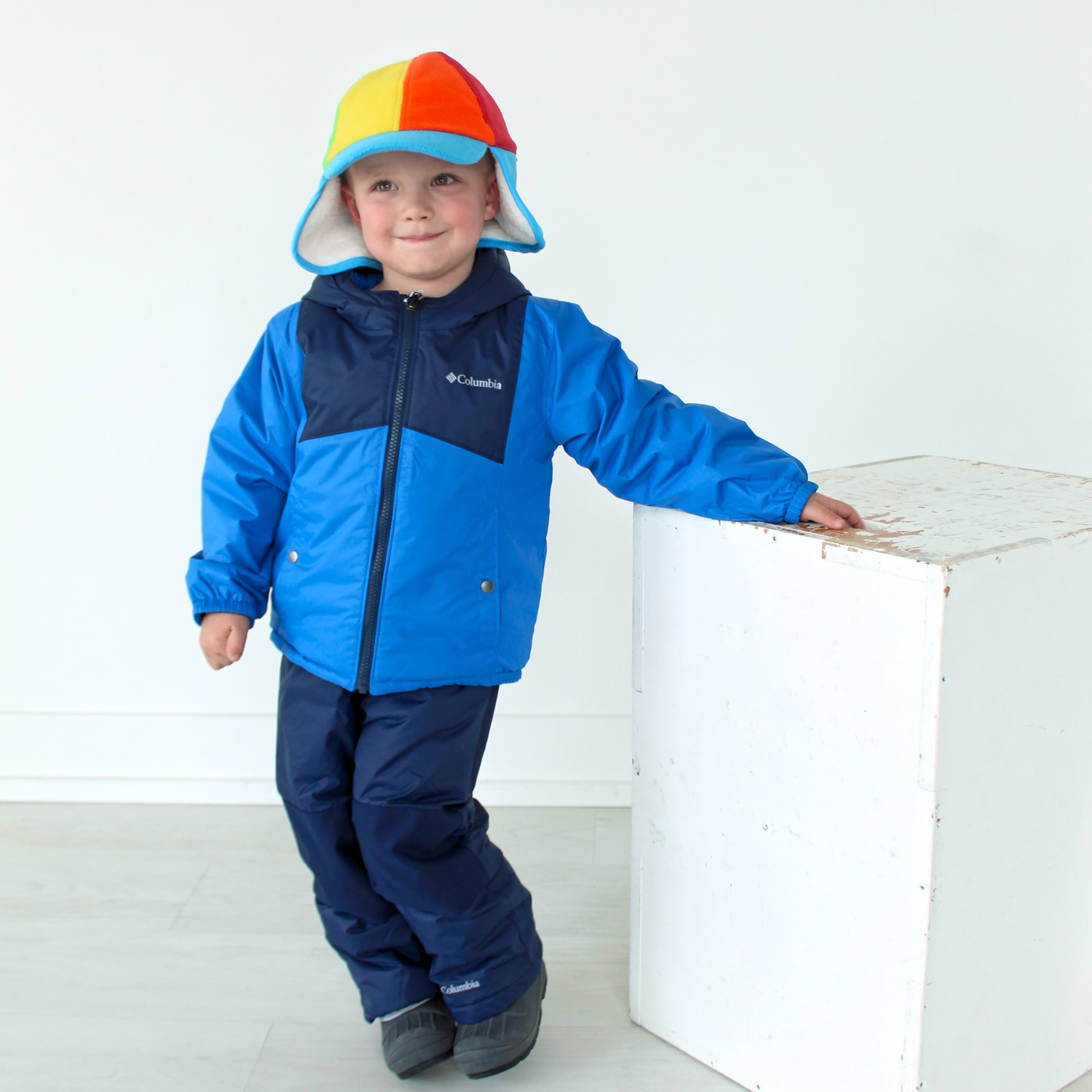 Kids Frosty Fleece Winter Flap Hat - Rainbow-SwimZip UPF 50+ Sun Protective Swimwear & UV Zipper Rash Guards-pos5