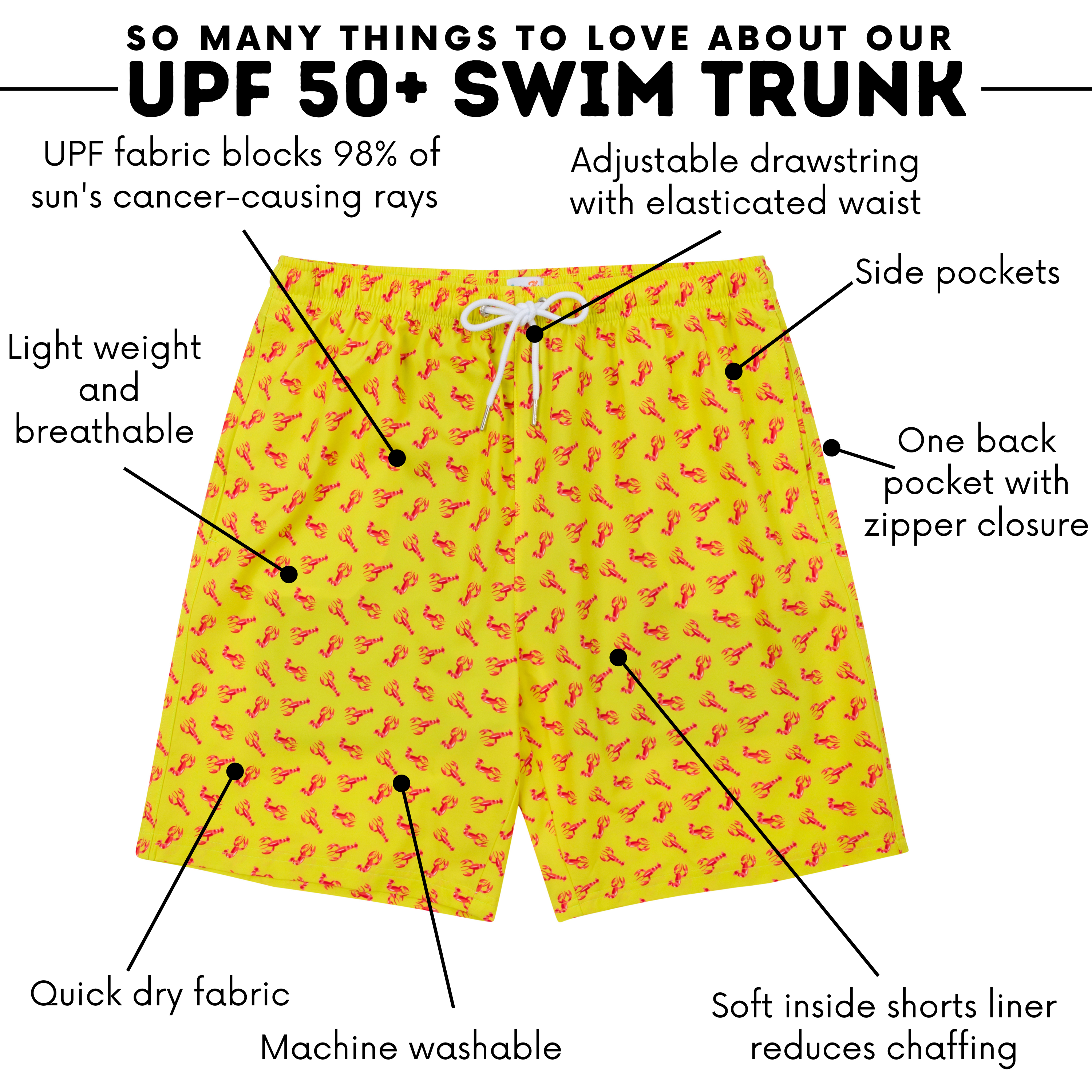 Men's 8" Swim Trunks Boxer Brief Liner | "Lobster"-SwimZip UPF 50+ Sun Protective Swimwear & UV Zipper Rash Guards-pos4