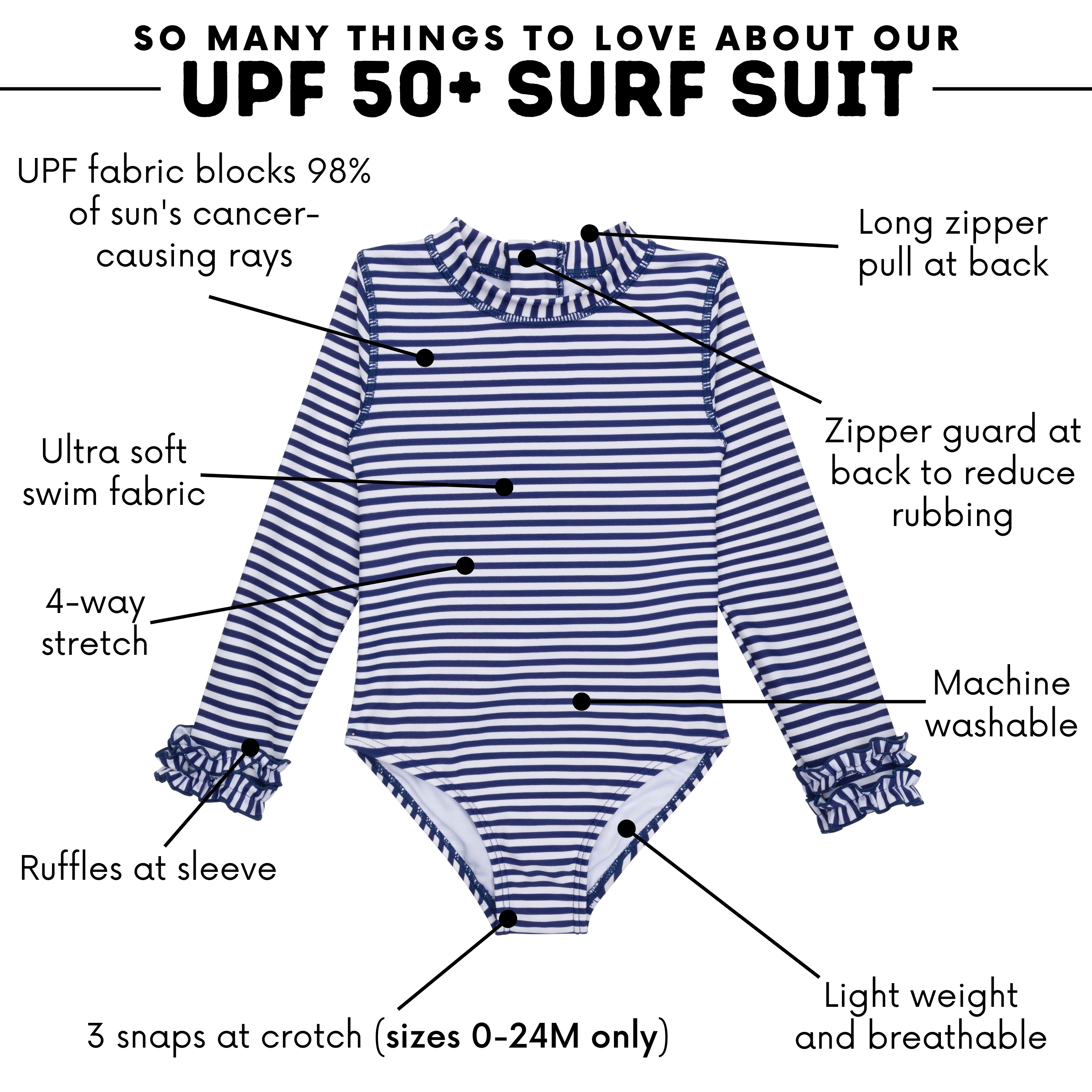 Girls Long Sleeve Surf Suit (One Piece Bodysuit) | "Stunner"-SwimZip UPF 50+ Sun Protective Swimwear & UV Zipper Rash Guards-pos3