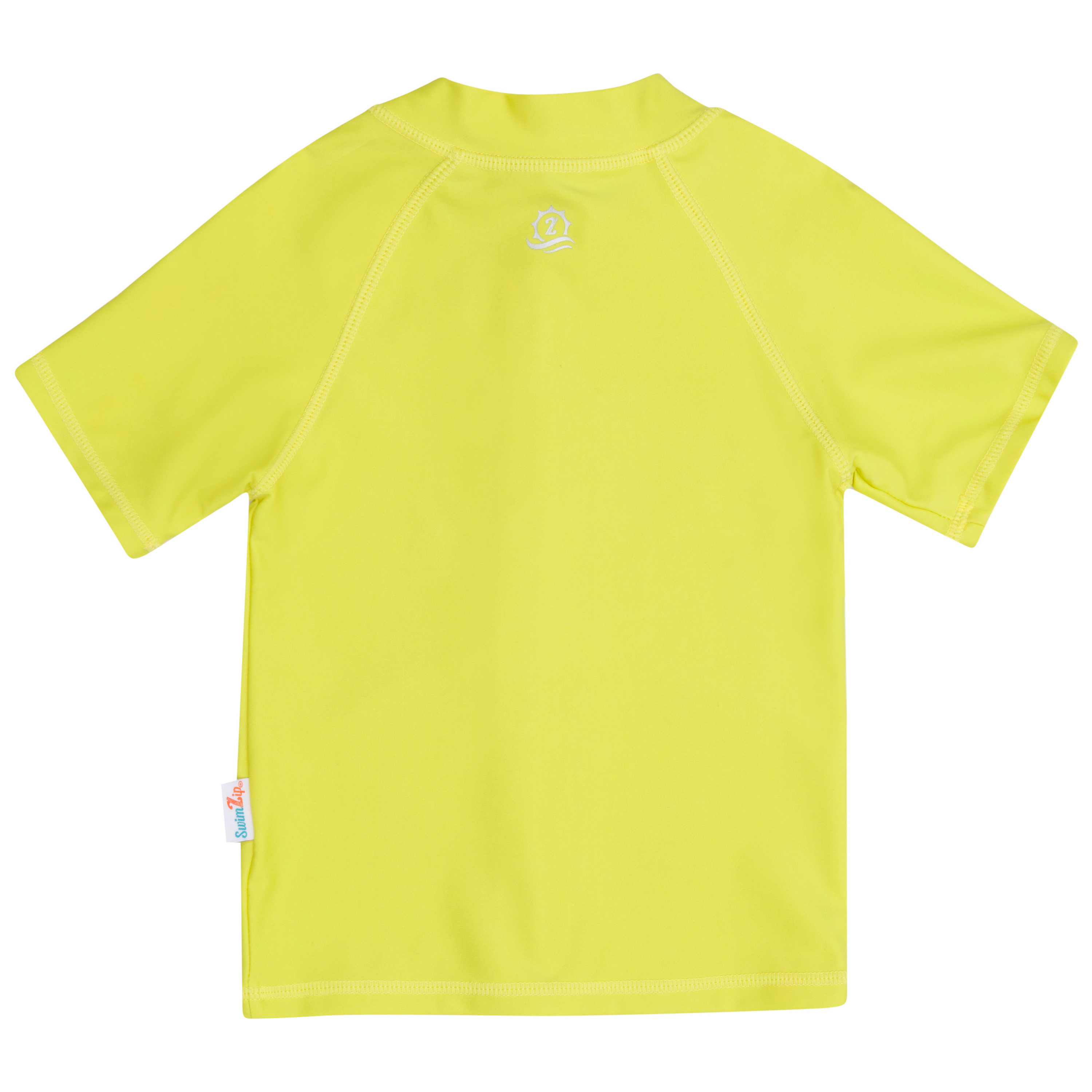 Kids Short Sleeve Zipper Rash Guard Swim Shirt | “Sulphur Yellow”-SwimZip UPF 50+ Sun Protective Swimwear & UV Zipper Rash Guards-pos12