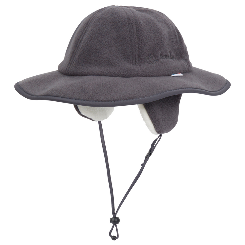 Kids Tundra Ear Flap Fleece Winter Wide Brim Sun Hat - Slate-0-6 Month-Slate-SwimZip UPF 50+ Sun Protective Swimwear & UV Zipper Rash Guards-pos1