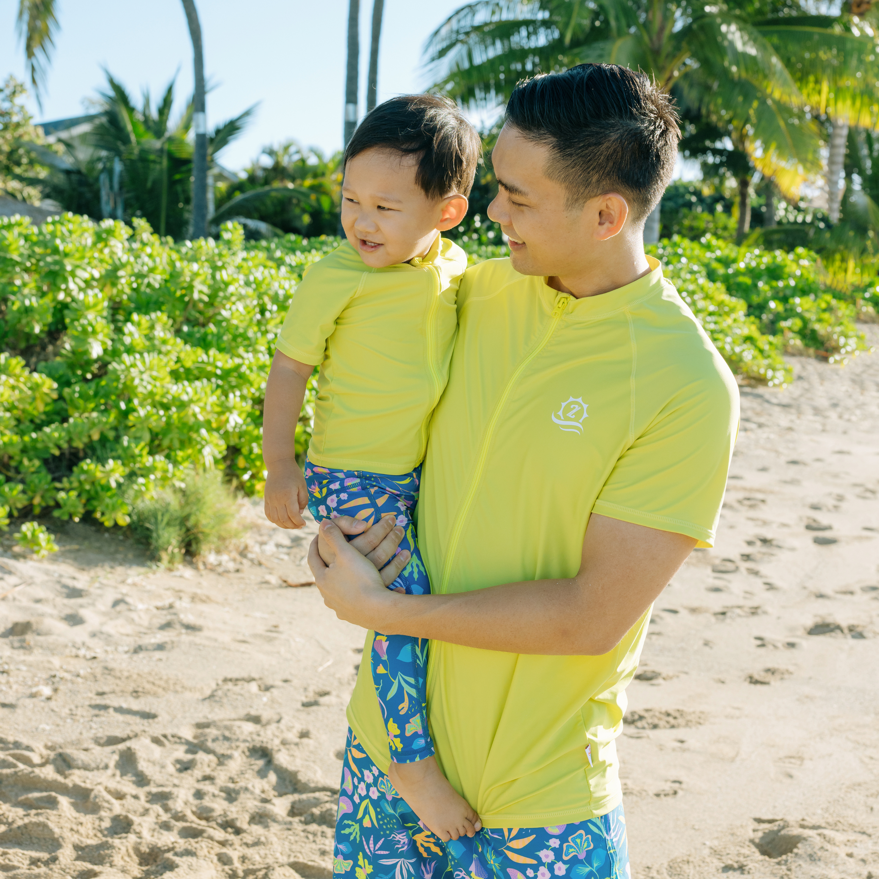Kids Short Sleeve Zipper Rash Guard Swim Shirt | “Sulphur Yellow”-SwimZip UPF 50+ Sun Protective Swimwear & UV Zipper Rash Guards-pos3