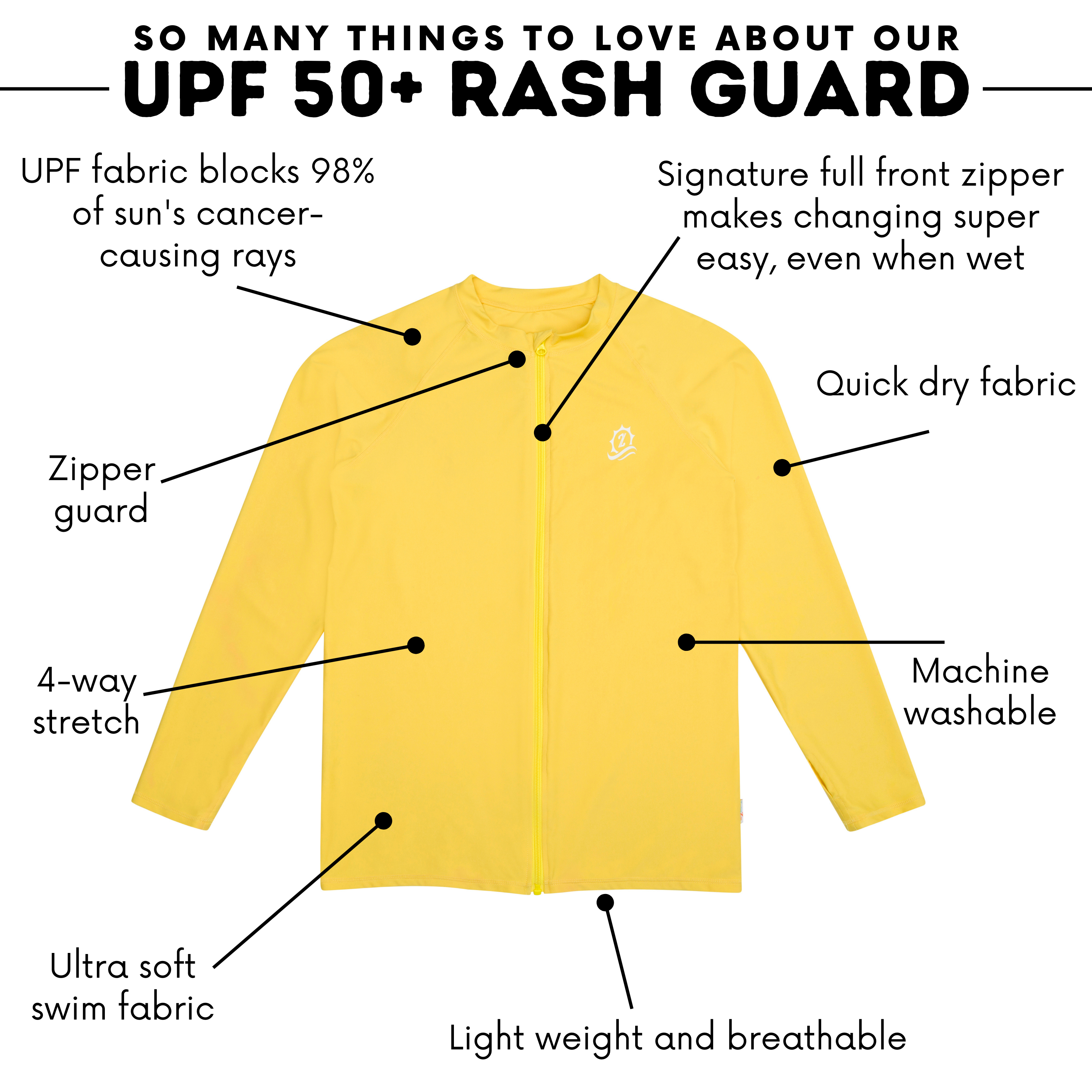 Men's Long Sleeve Rash Guard | "Yellow”-SwimZip UPF 50+ Sun Protective Swimwear & UV Zipper Rash Guards-pos4