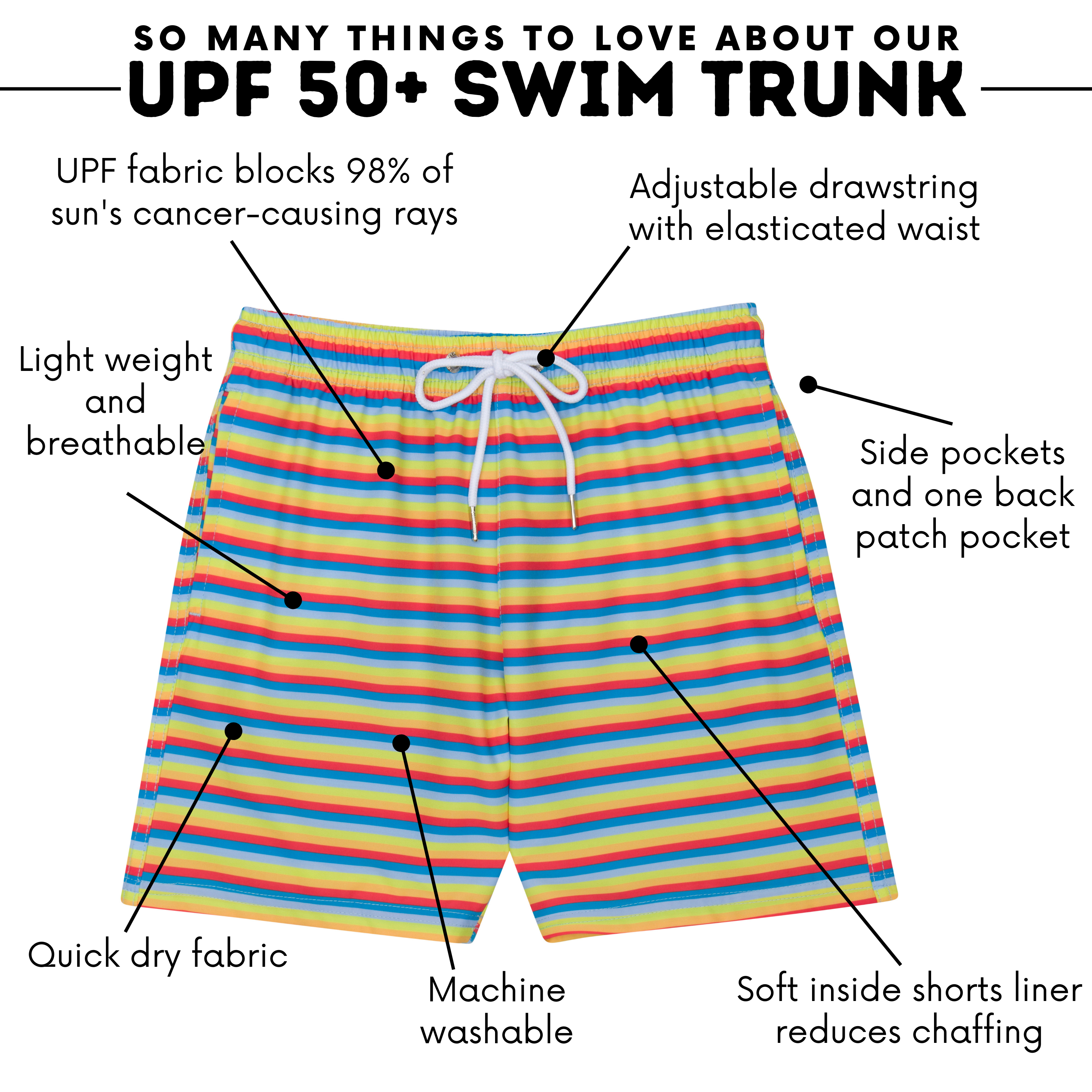Boys Swim Trunks Boxer Brief Liner (sizes 6-14) | “Sunny Stripe"-SwimZip UPF 50+ Sun Protective Swimwear & UV Zipper Rash Guards-pos4