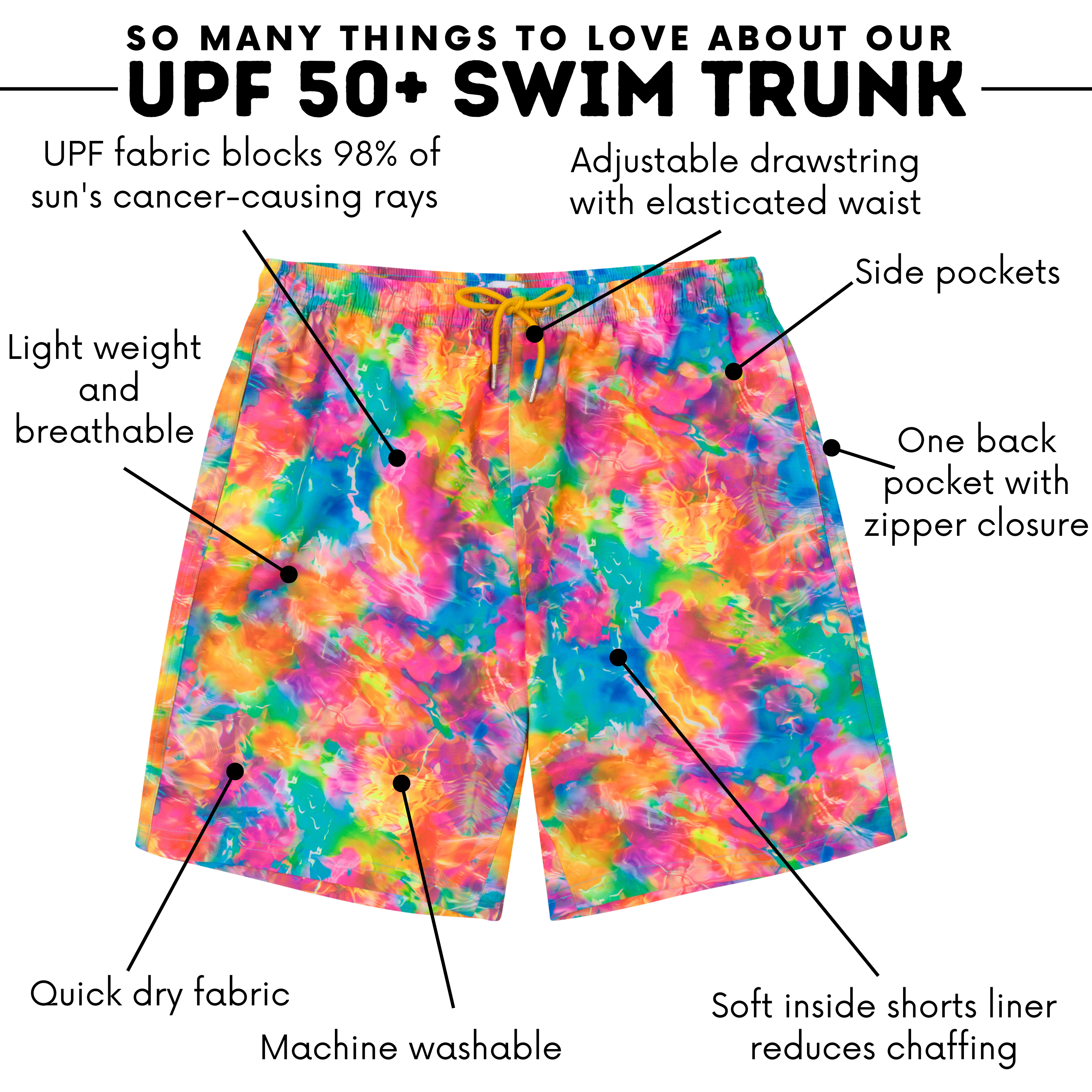 Men's 8" Swim Trunks Boxer Brief Liner | "Impressions"-SwimZip UPF 50+ Sun Protective Swimwear & UV Zipper Rash Guards-pos4