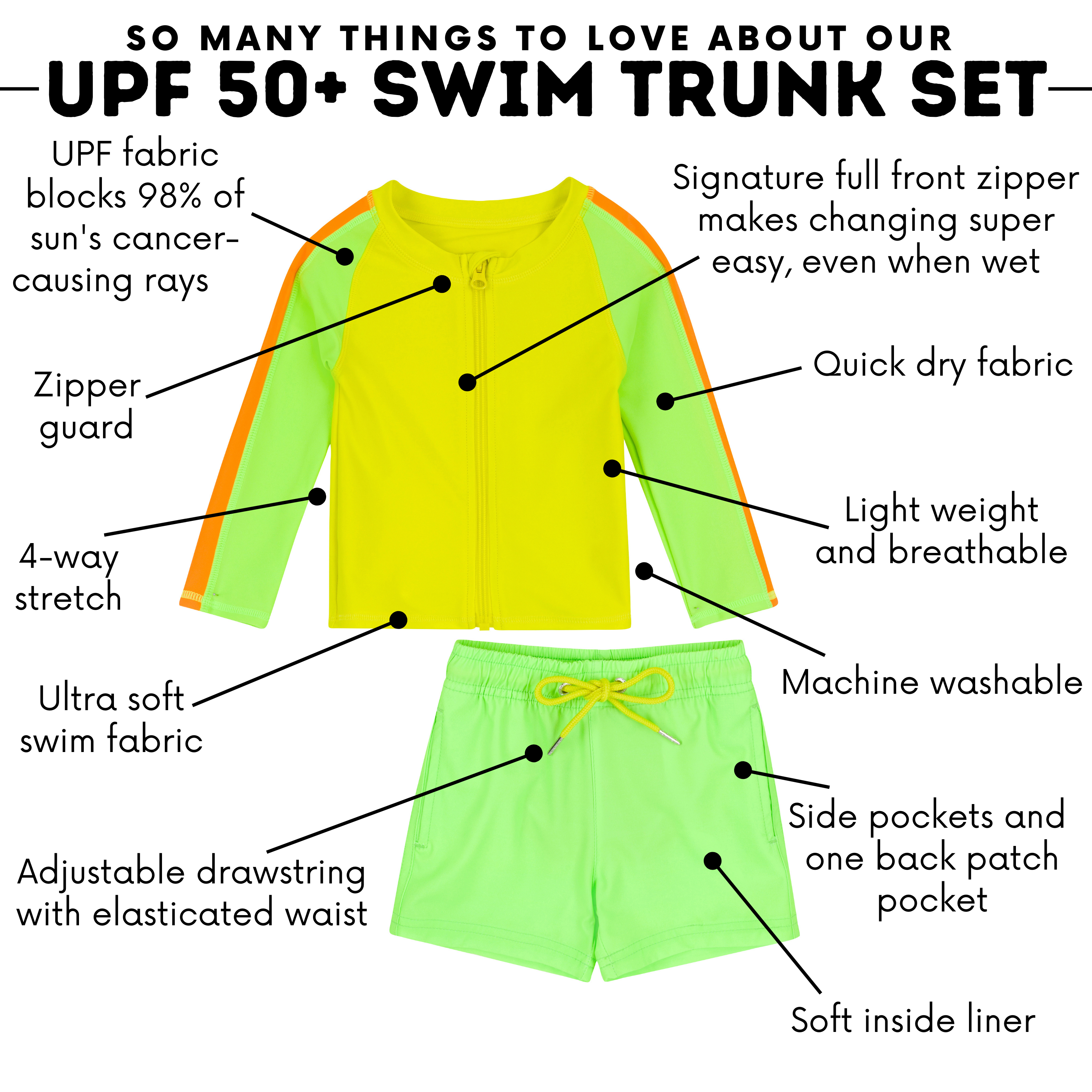 Boys Long Sleeve Zipper Rash Guard and Swim Trunk Set | "Volt"-SwimZip UPF 50+ Sun Protective Swimwear & UV Zipper Rash Guards-pos4