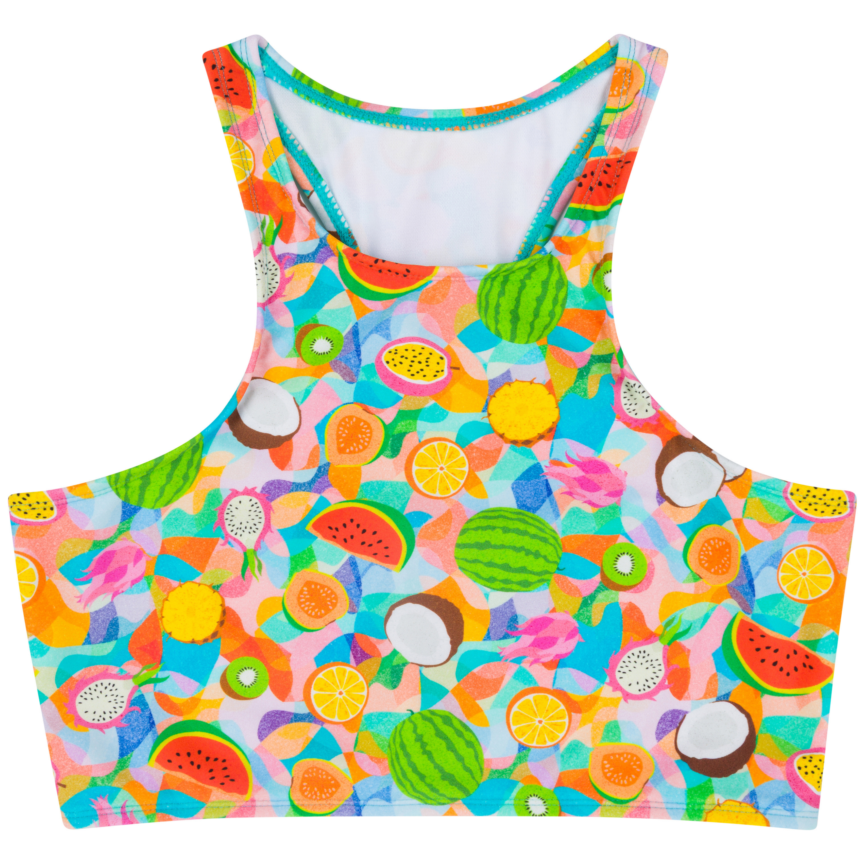 Women's Halter Bikini Top | "Fruit Salad"-XS-Fruit Salad-SwimZip UPF 50+ Sun Protective Swimwear & UV Zipper Rash Guards-pos1