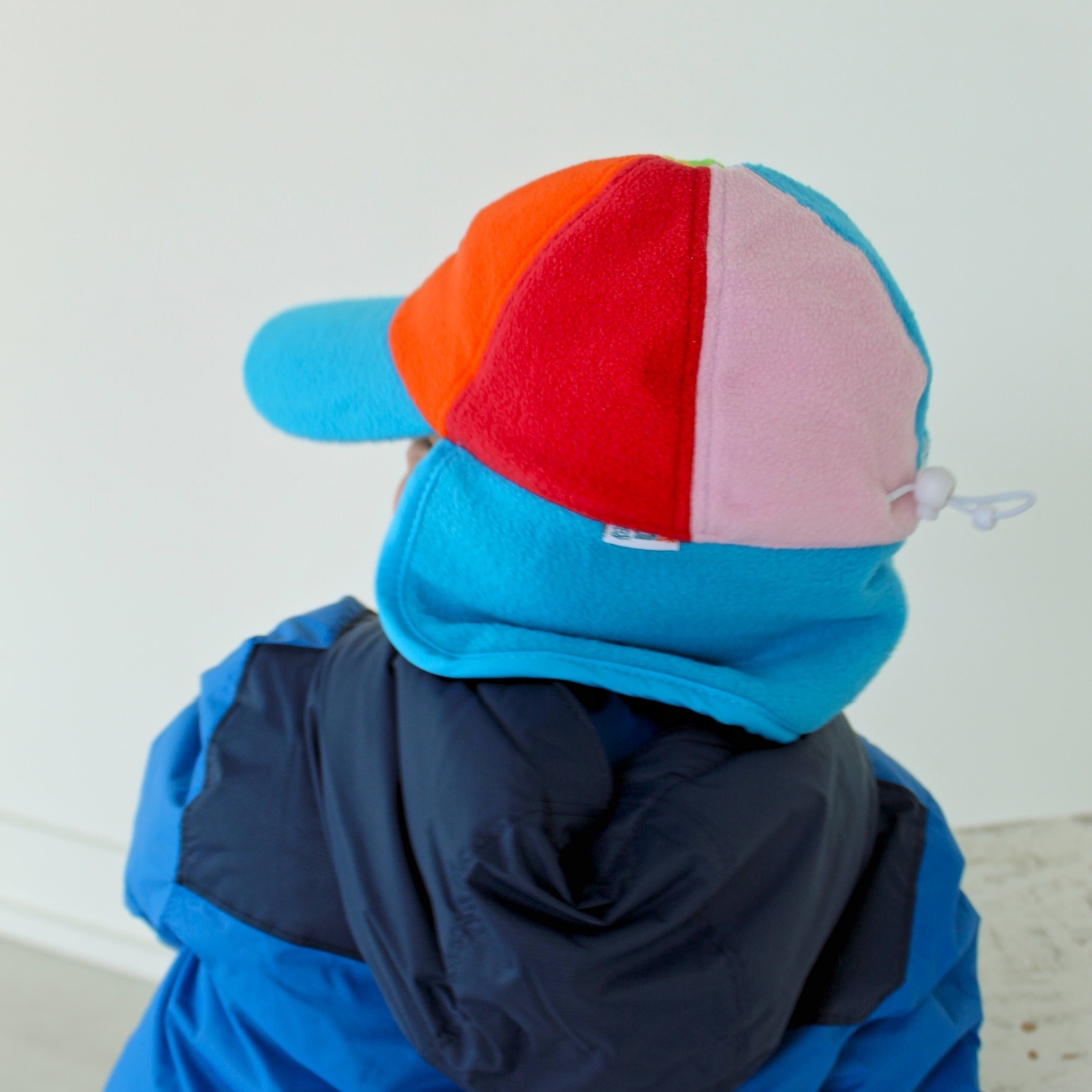 Kids Frosty Fleece Winter Flap Hat - Rainbow-SwimZip UPF 50+ Sun Protective Swimwear & UV Zipper Rash Guards-pos3