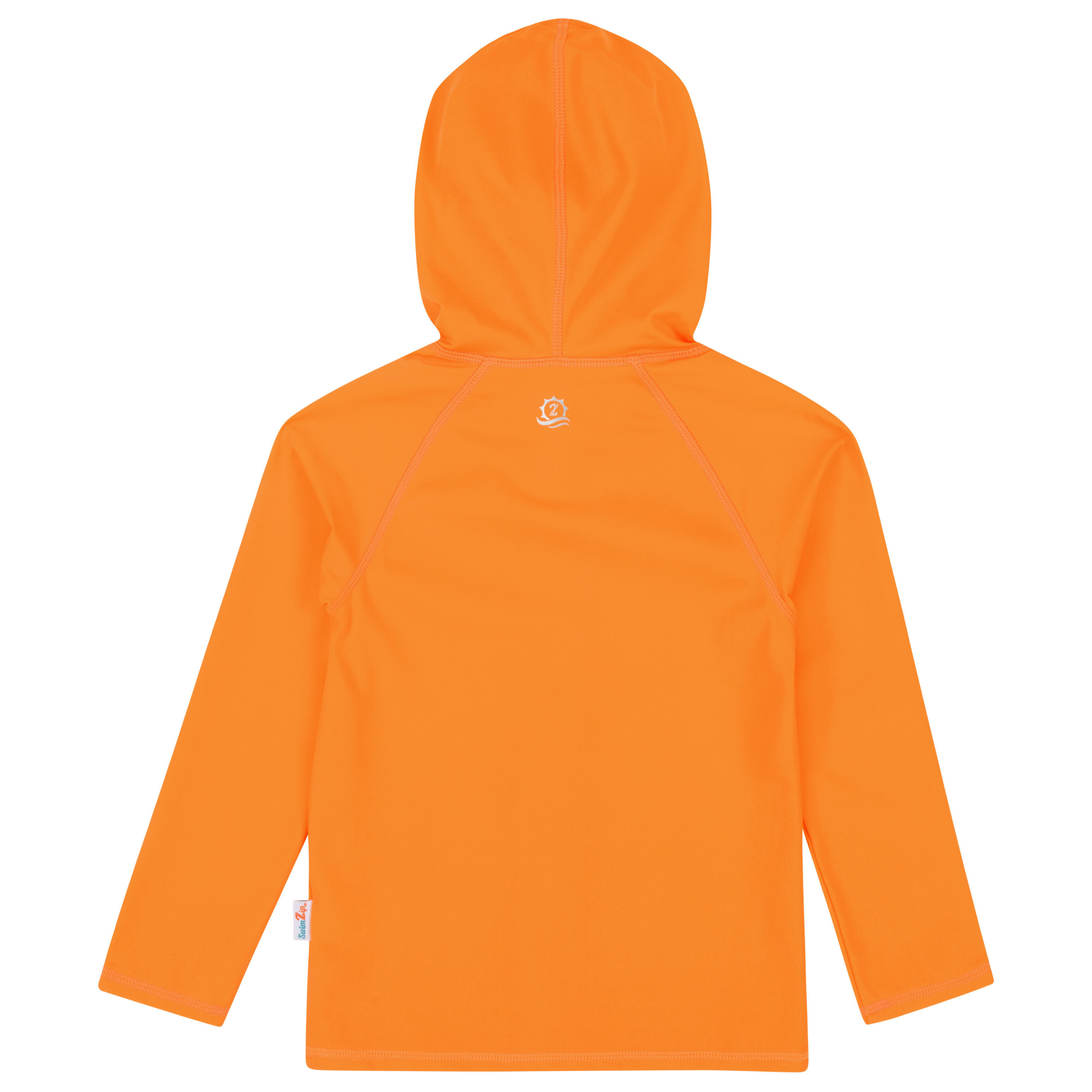 Kids Hooded Long Sleeve Zipper Rash Guard Swim Shirt | "Orange"-SwimZip UPF 50+ Sun Protective Swimwear & UV Zipper Rash Guards-pos20