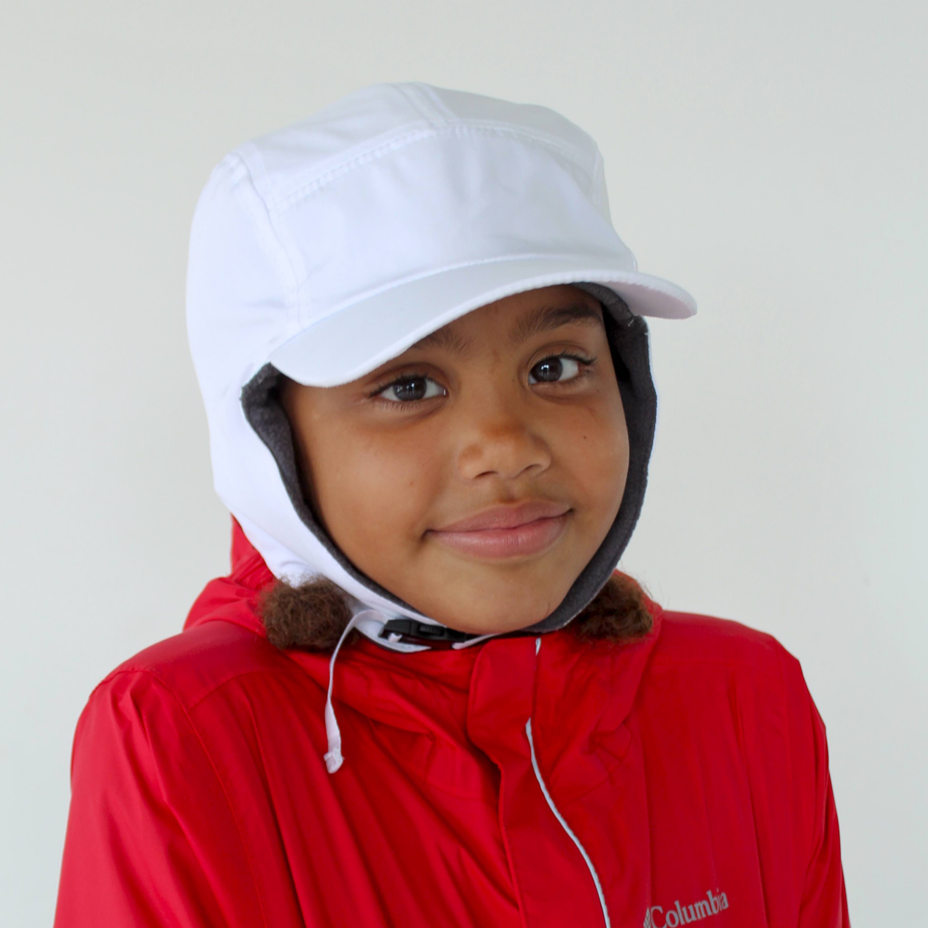 Kids Arctic Chill Winter Convertible Sun Hat - White-SwimZip UPF 50+ Sun Protective Swimwear & UV Zipper Rash Guards-pos2