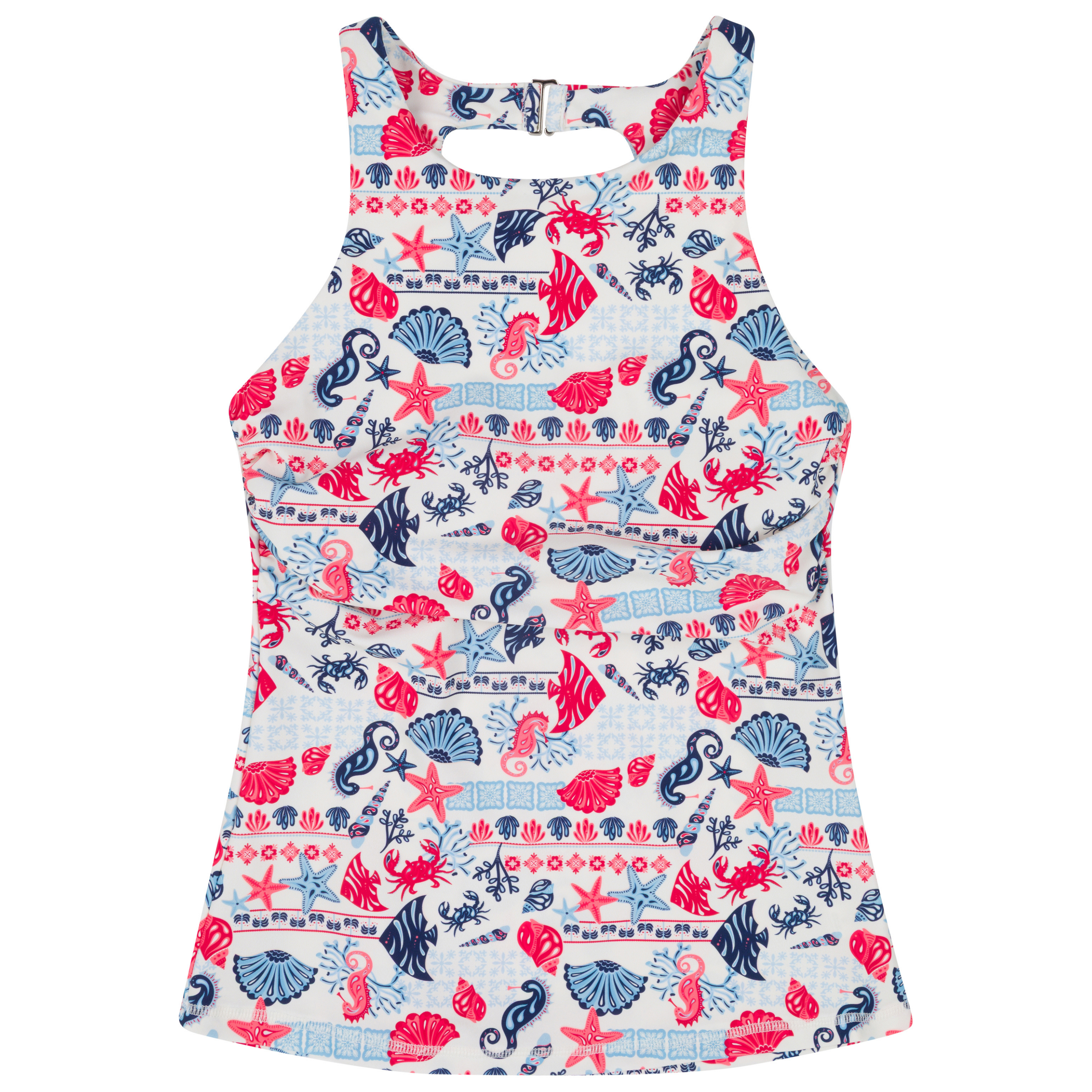 Women’s High Neck Fitted Tankini Top | “Marina"-XS-Marina-SwimZip UPF 50+ Sun Protective Swimwear & UV Zipper Rash Guards-pos1