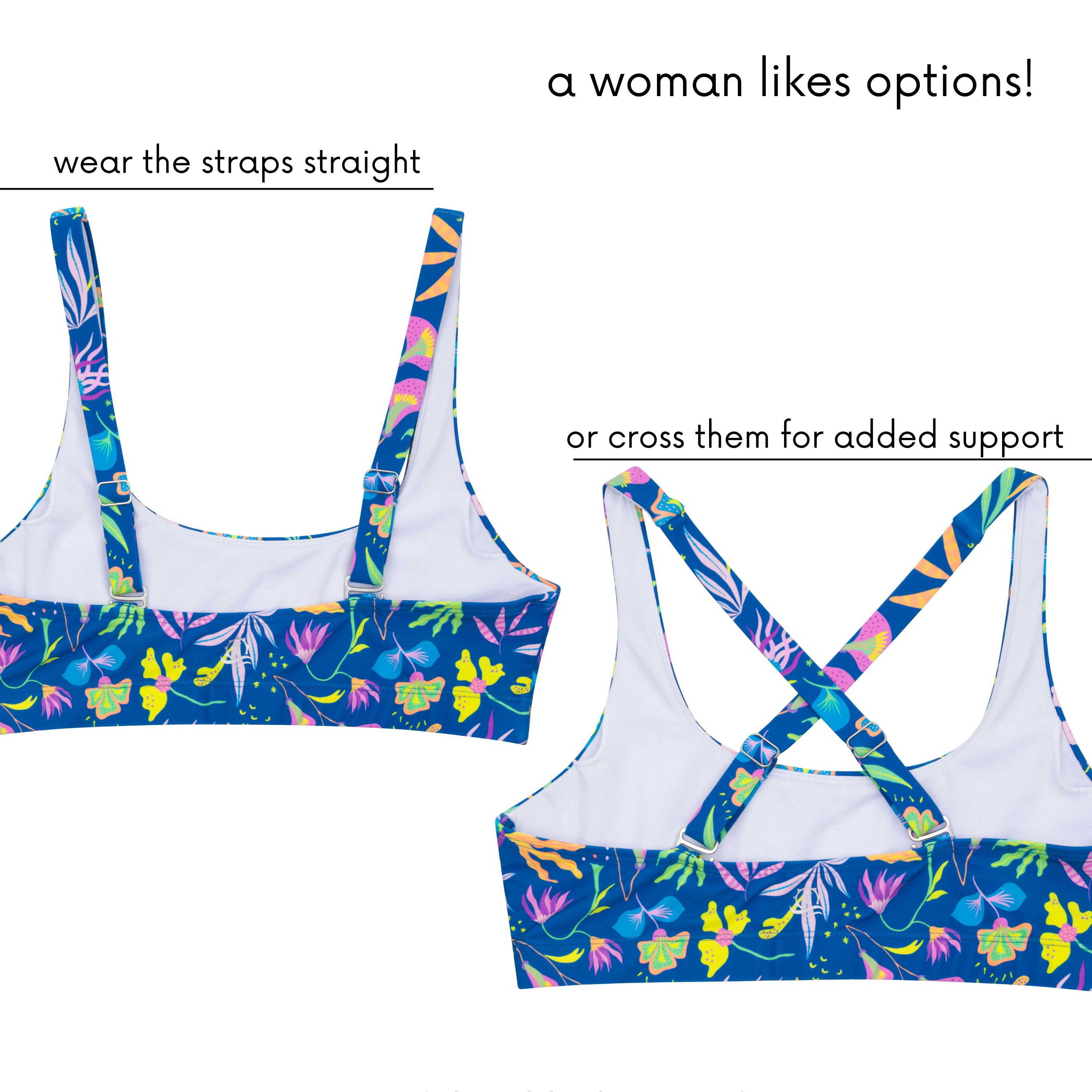 Women's Scoop Neck Bikini Top | "Tropadelic"-SwimZip UPF 50+ Sun Protective Swimwear & UV Zipper Rash Guards-pos5