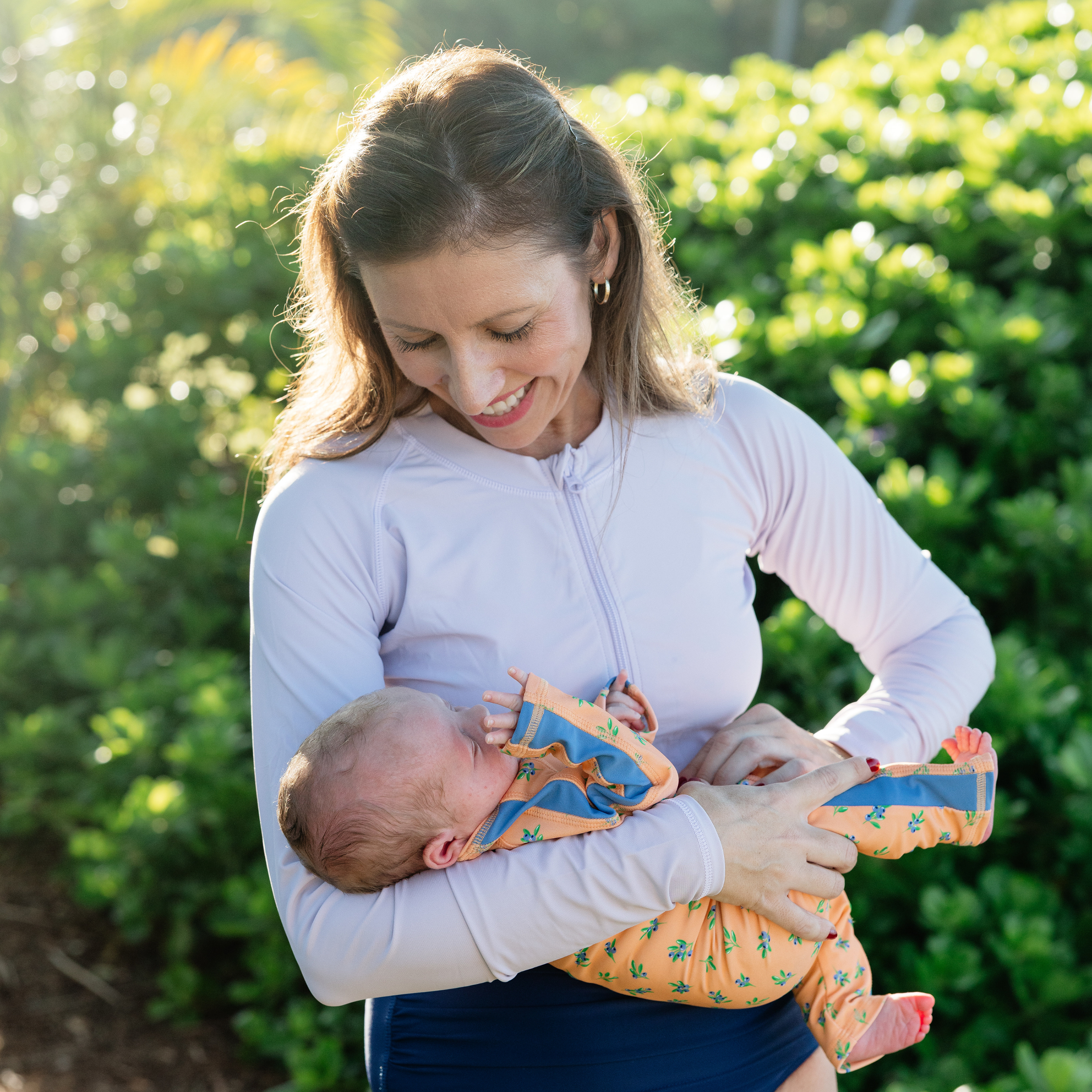 Women's Long Sleeve Crop Rash Guard | “Orchid”-SwimZip UPF 50+ Sun Protective Swimwear & UV Zipper Rash Guards-pos2
