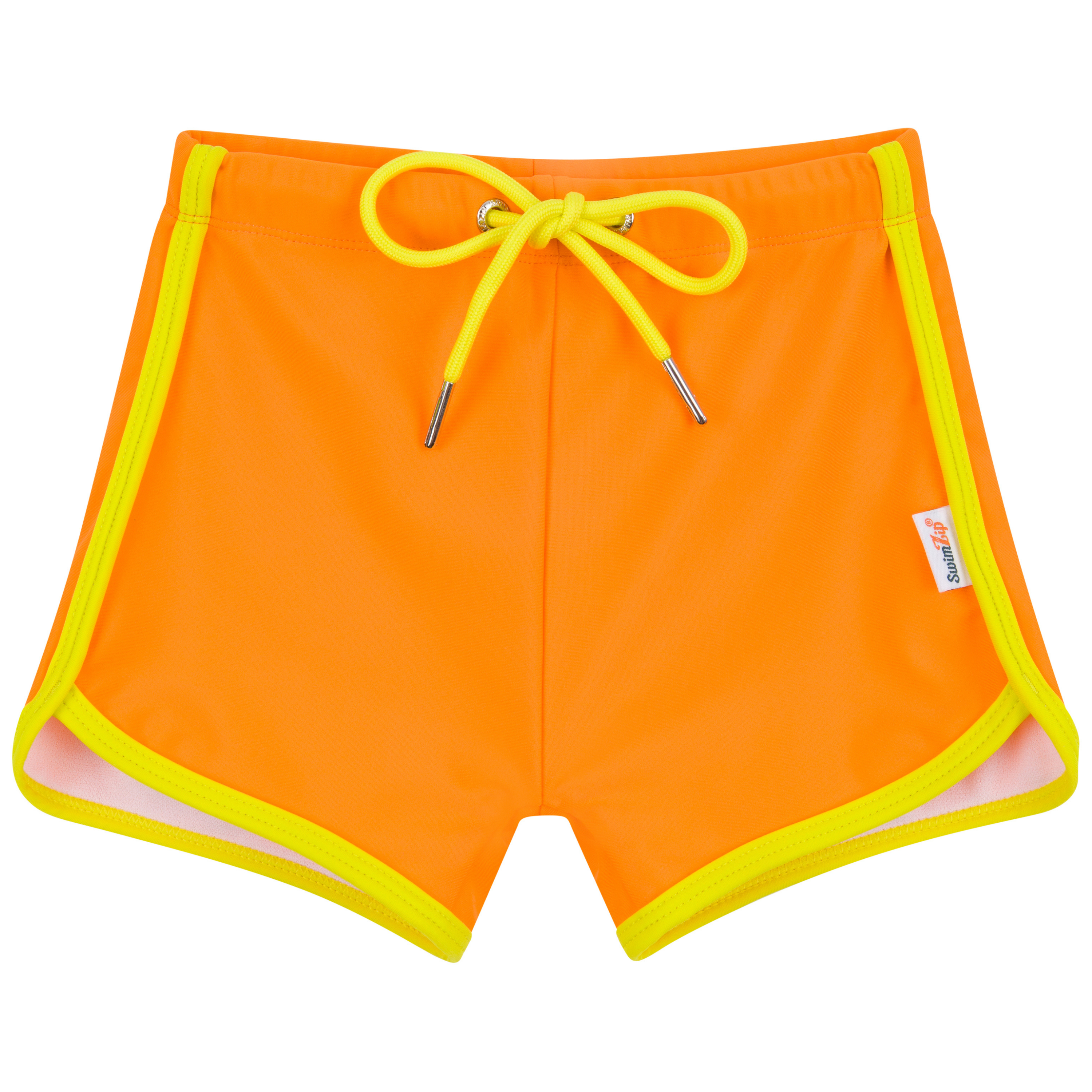 Kids Swim Track Shorts | "Orange"-6-12 Month-Orange-SwimZip UPF 50+ Sun Protective Swimwear & UV Zipper Rash Guards-pos1