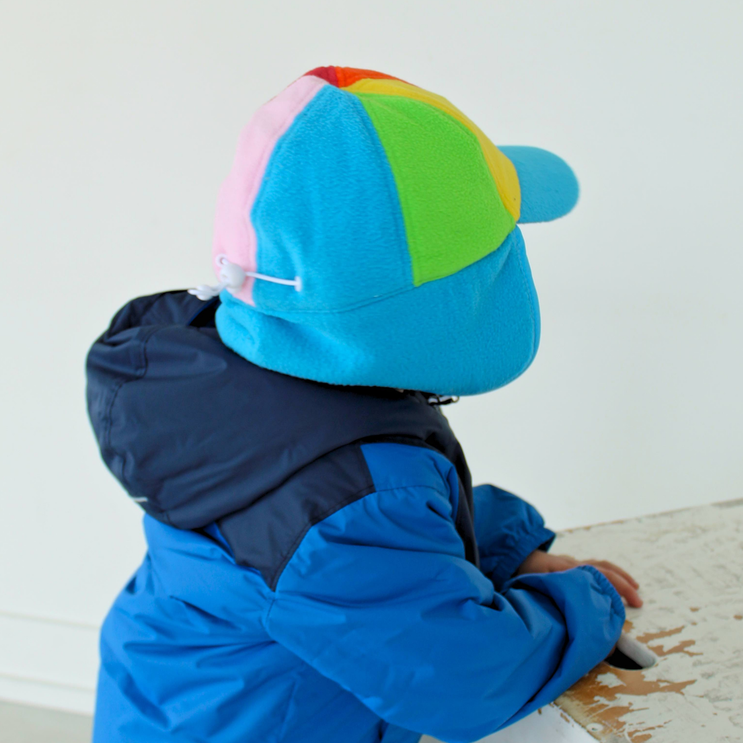 Kids Frosty Fleece Winter Flap Hat - Rainbow-SwimZip UPF 50+ Sun Protective Swimwear & UV Zipper Rash Guards-pos6