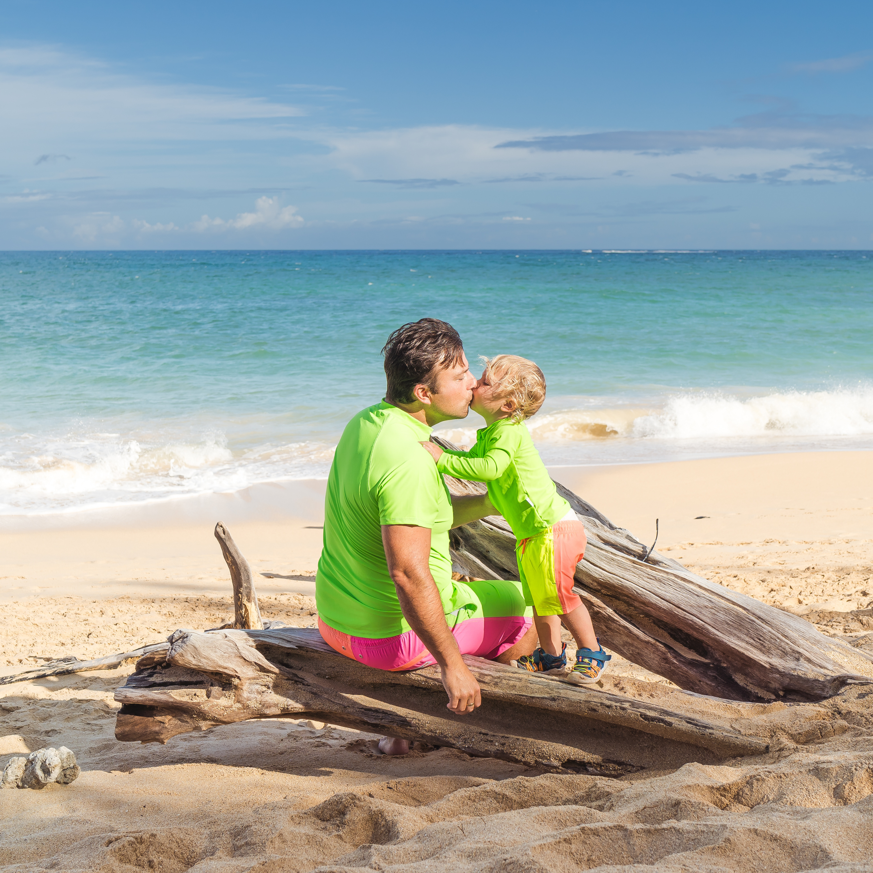 Boys Long Sleeve Zipper Rash Guard and Swim Trunk Set | "Neon Sunrise"-SwimZip UPF 50+ Sun Protective Swimwear & UV Zipper Rash Guards-pos7