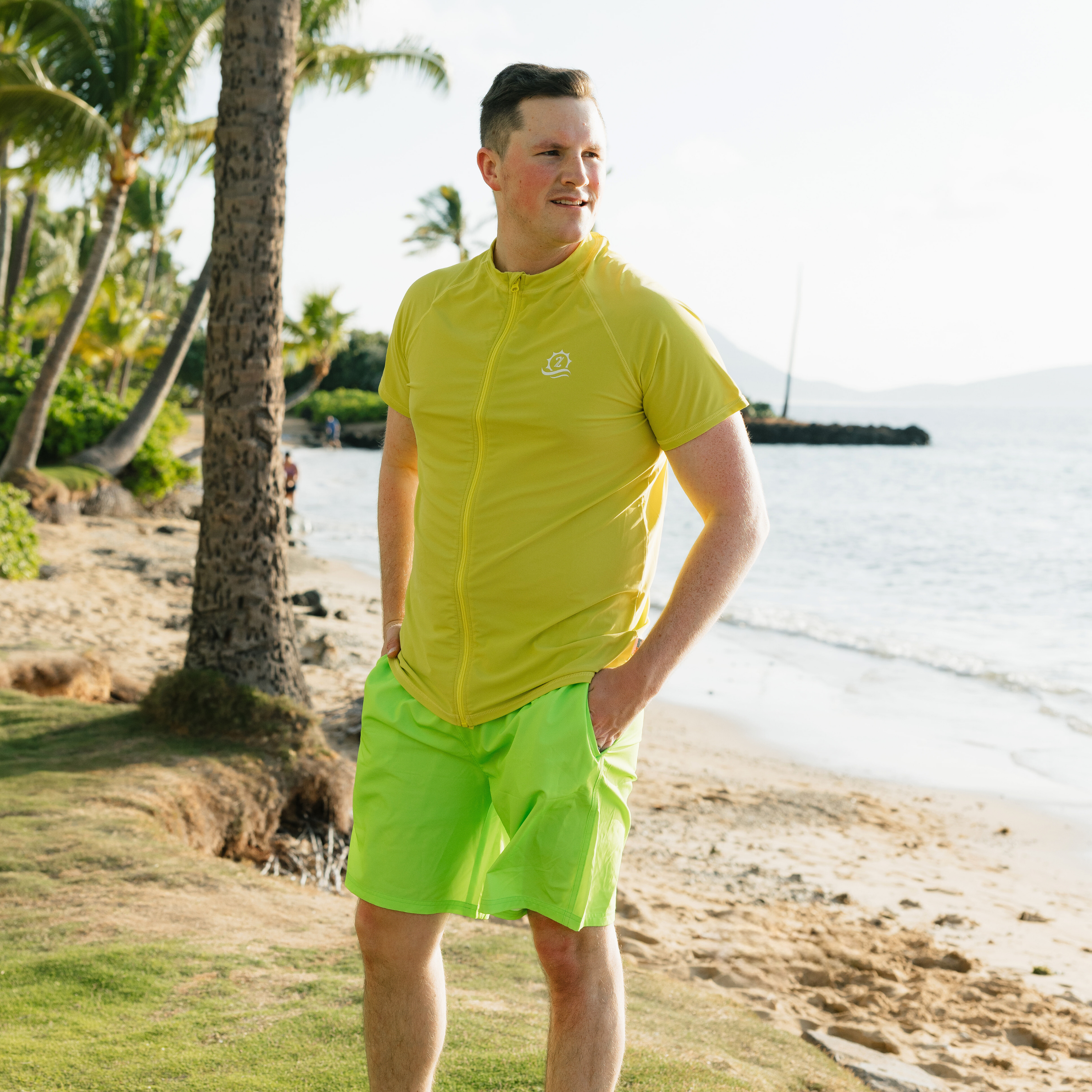 Men's 8" Swim Trunks Boxer Brief Liner | "Volt"-SwimZip UPF 50+ Sun Protective Swimwear & UV Zipper Rash Guards-pos2