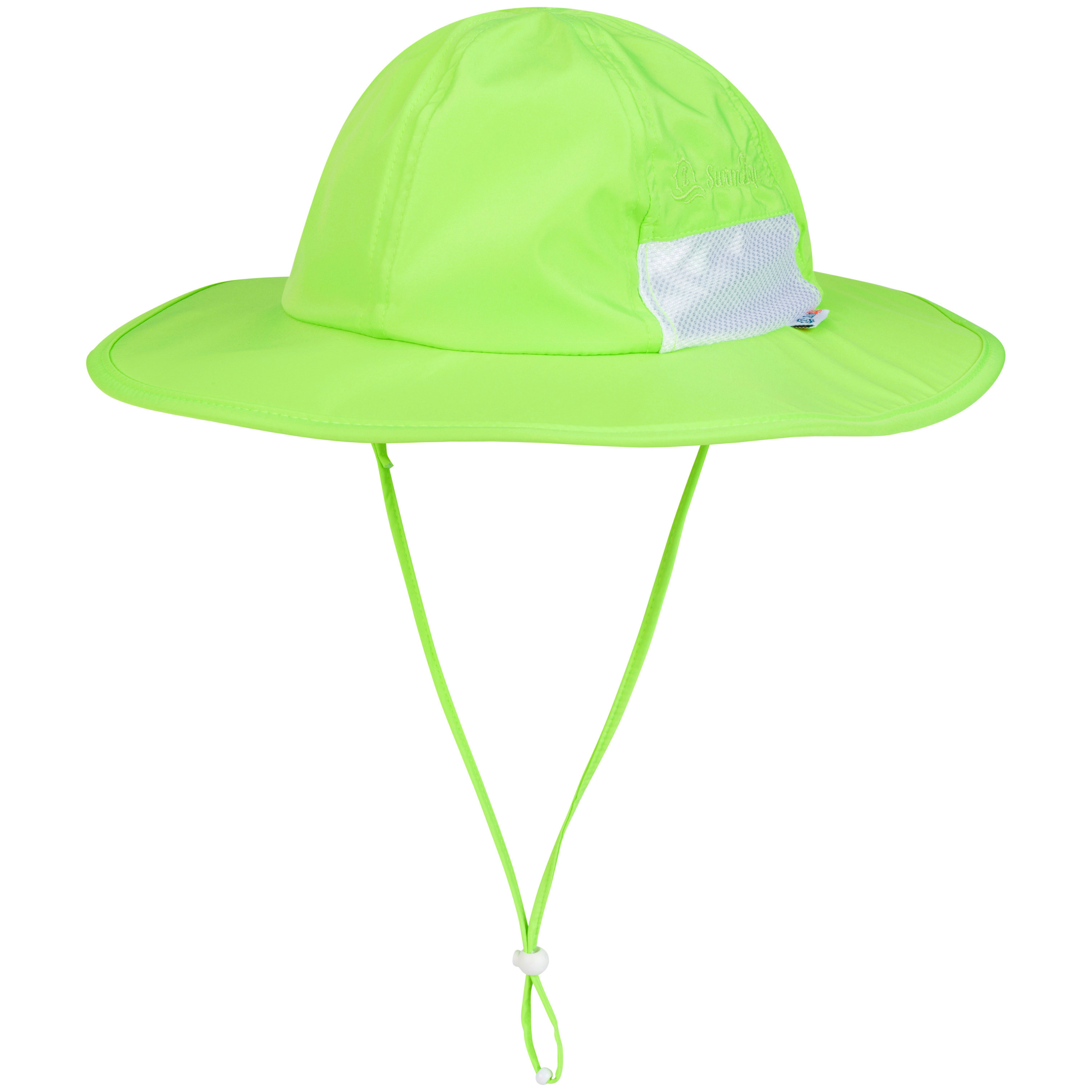 Kids Wide Brim Sun Hat "Fun Sun Day Play Hat" - Electric Green-0-6 Month-Electric Green-SwimZip UPF 50+ Sun Protective Swimwear & UV Zipper Rash Guards-pos1