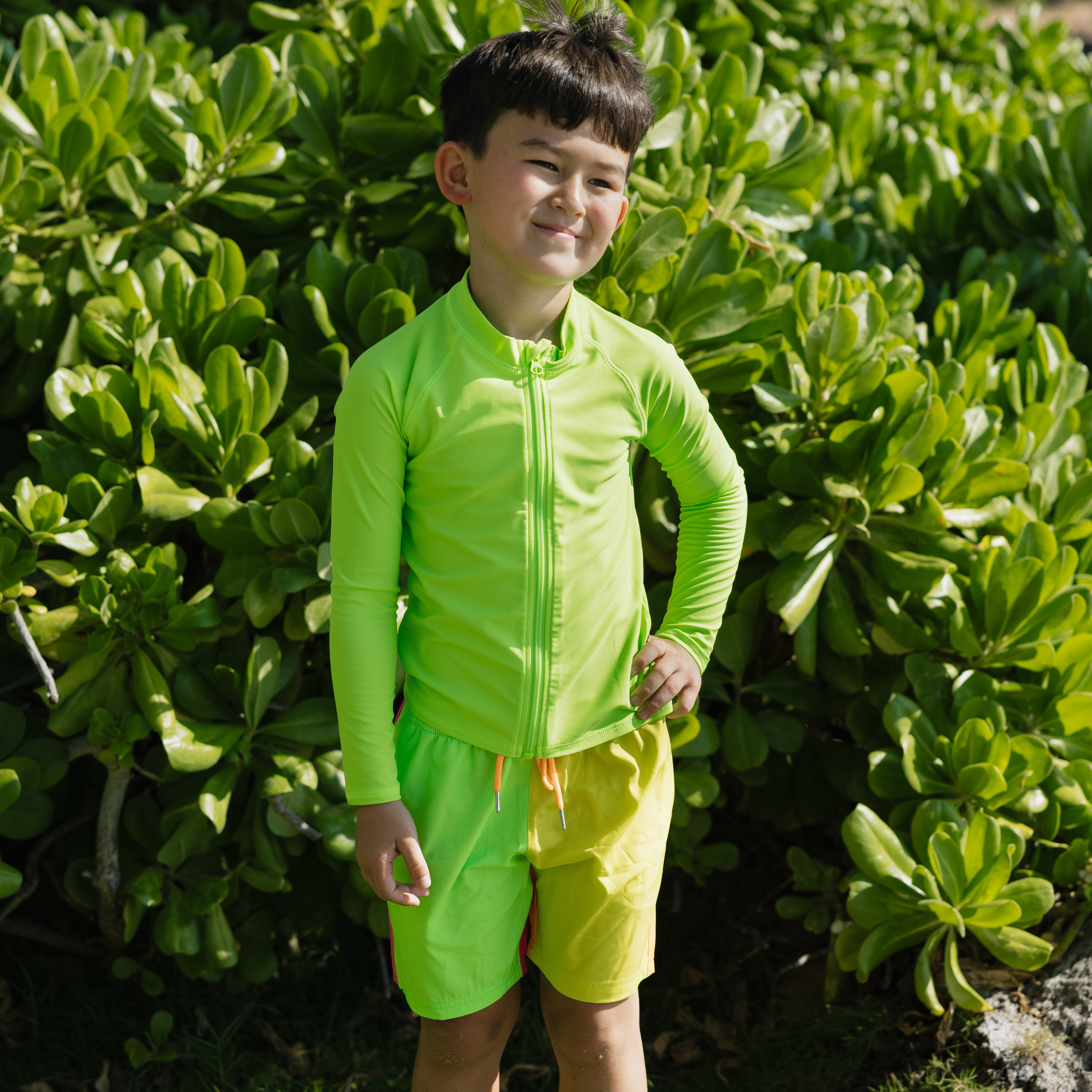 Boys Swim Trunks Boxer Brief Liner (sizes 6-14) | “Spark"-SwimZip UPF 50+ Sun Protective Swimwear & UV Zipper Rash Guards-pos2