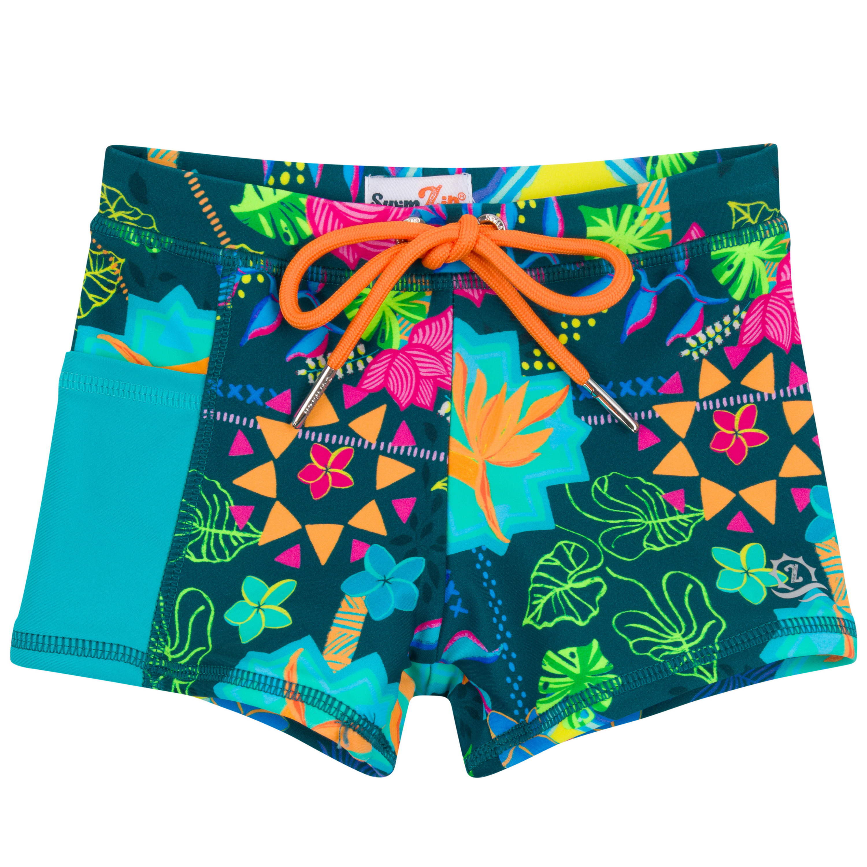 Kids Euro Swim Shorties | "Summer Max"-6-12 Month-Summer Max-SwimZip UPF 50+ Sun Protective Swimwear & UV Zipper Rash Guards-pos1