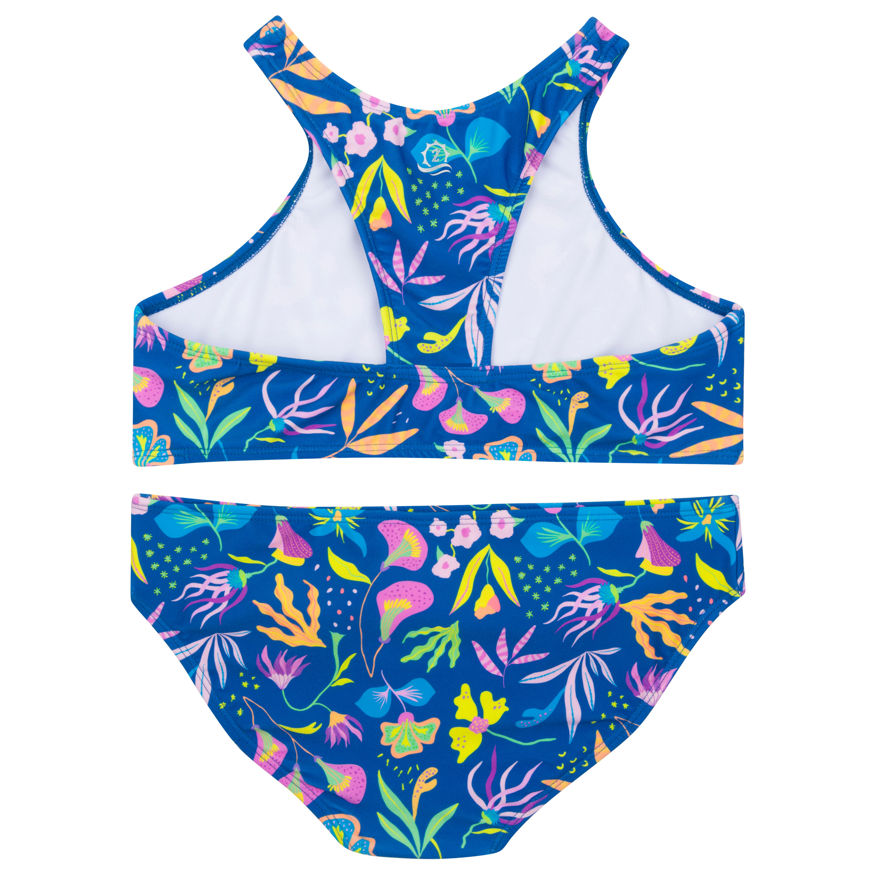 Girls Halter Top Bikini Set (2 Piece) | "Tropadelic"-SwimZip UPF 50+ Sun Protective Swimwear & UV Zipper Rash Guards-pos8