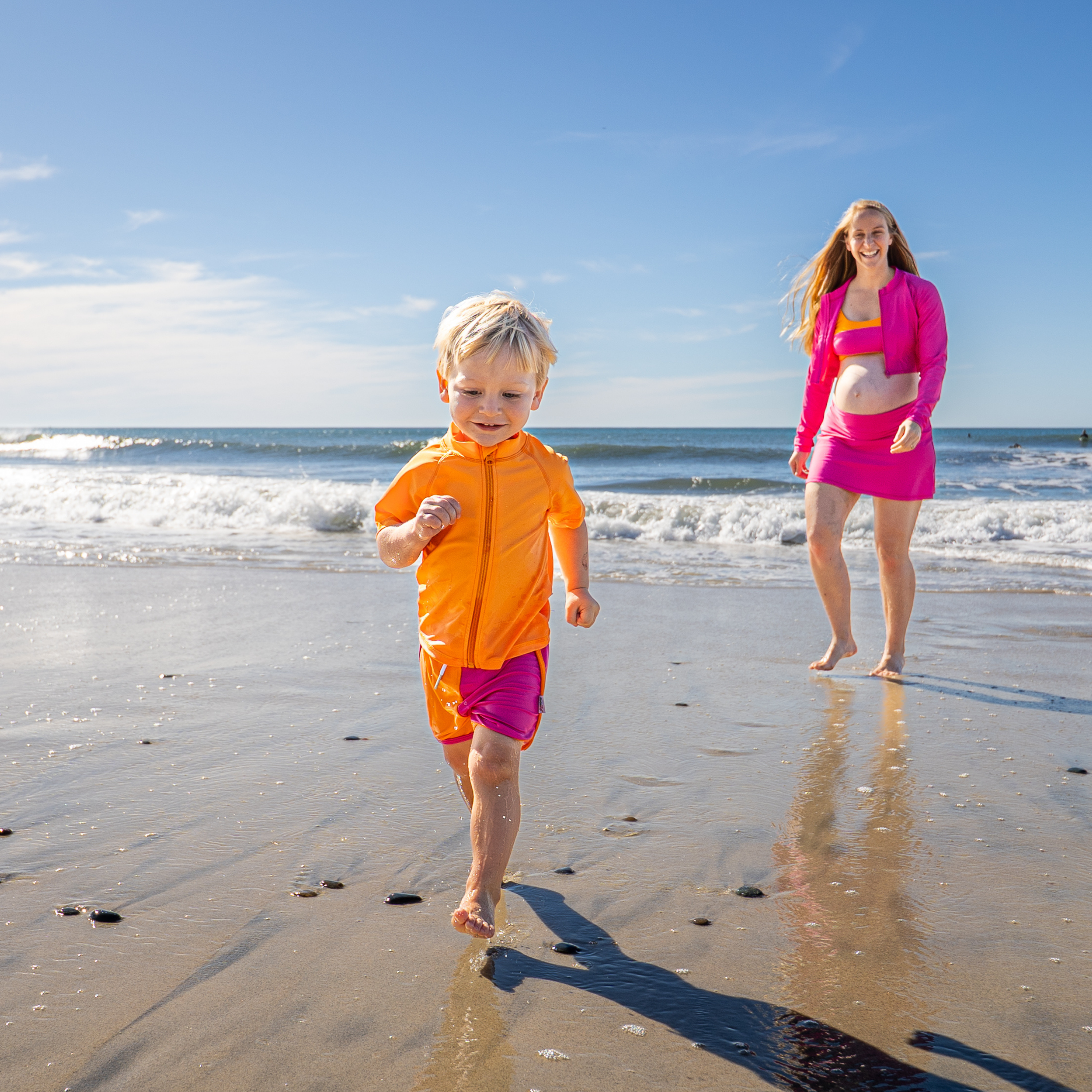 Kids Swim Track Shorts | "Surge"-SwimZip UPF 50+ Sun Protective Swimwear & UV Zipper Rash Guards-pos2