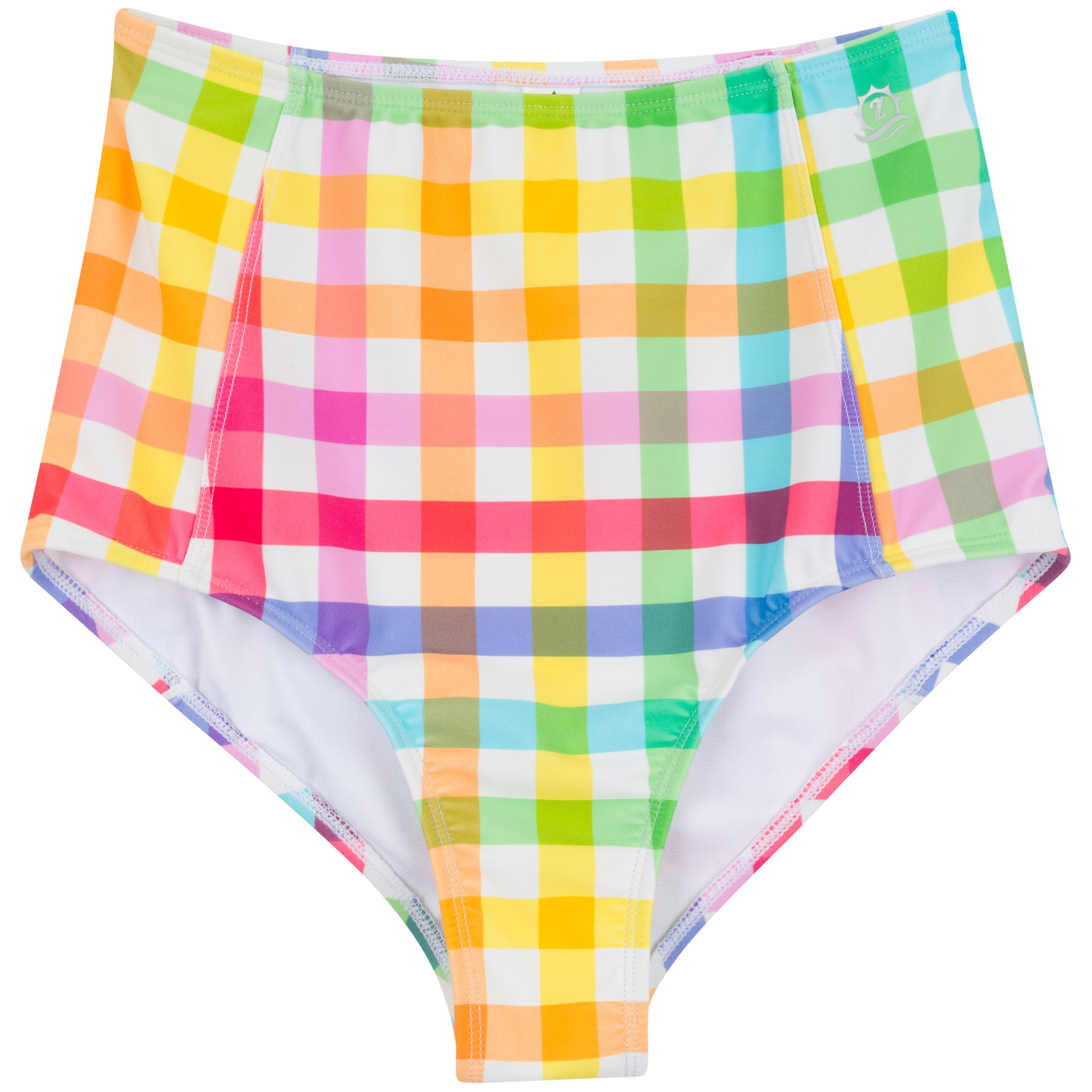 Women's High Waist Bikini Bottoms | "Picnic Party"-XS-Picnic Party-SwimZip UPF 50+ Sun Protective Swimwear & UV Zipper Rash Guards-pos1