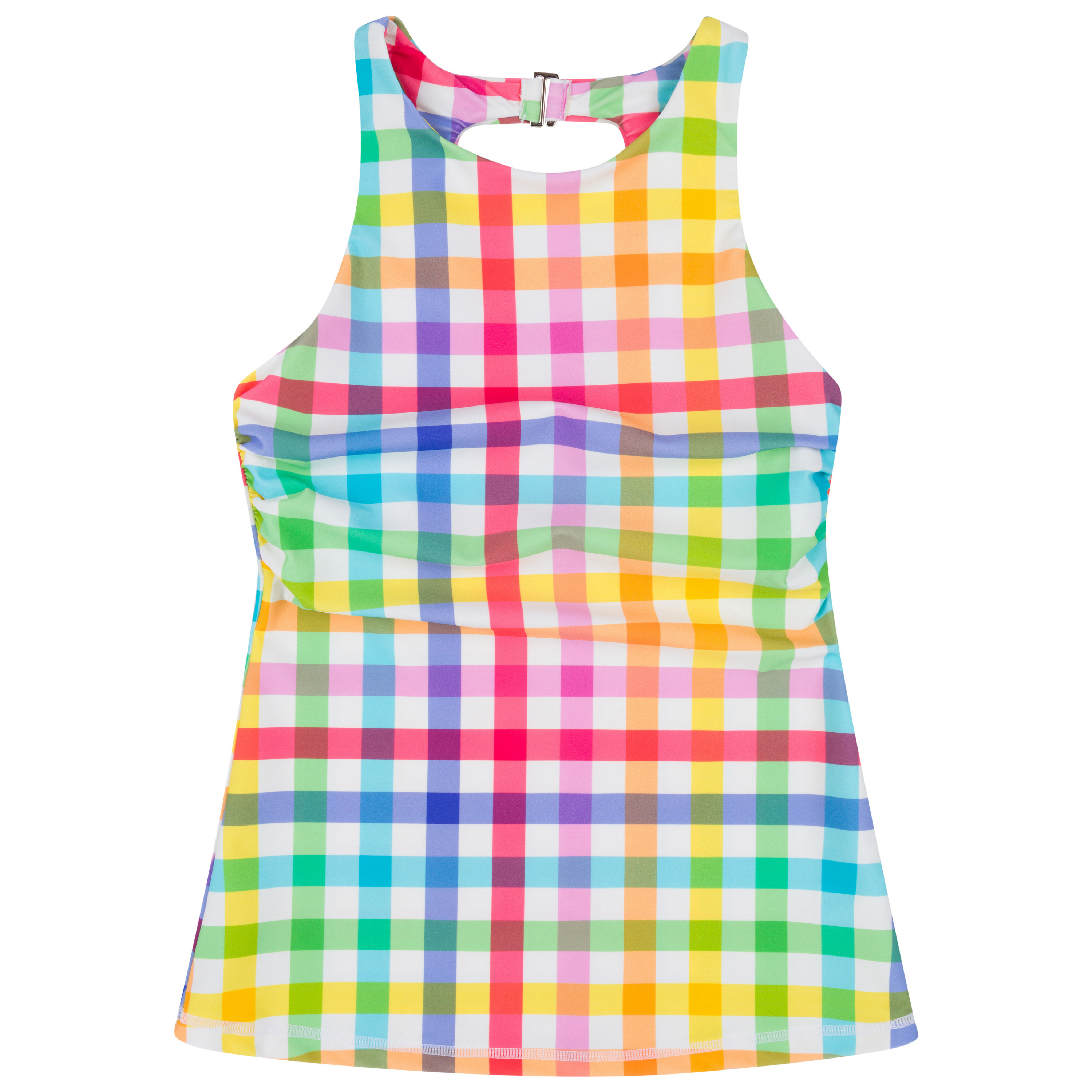 Women’s High Neck Fitted Tankini Top | “Picnic Party"-XS-Picnic Party-SwimZip UPF 50+ Sun Protective Swimwear & UV Zipper Rash Guards-pos1