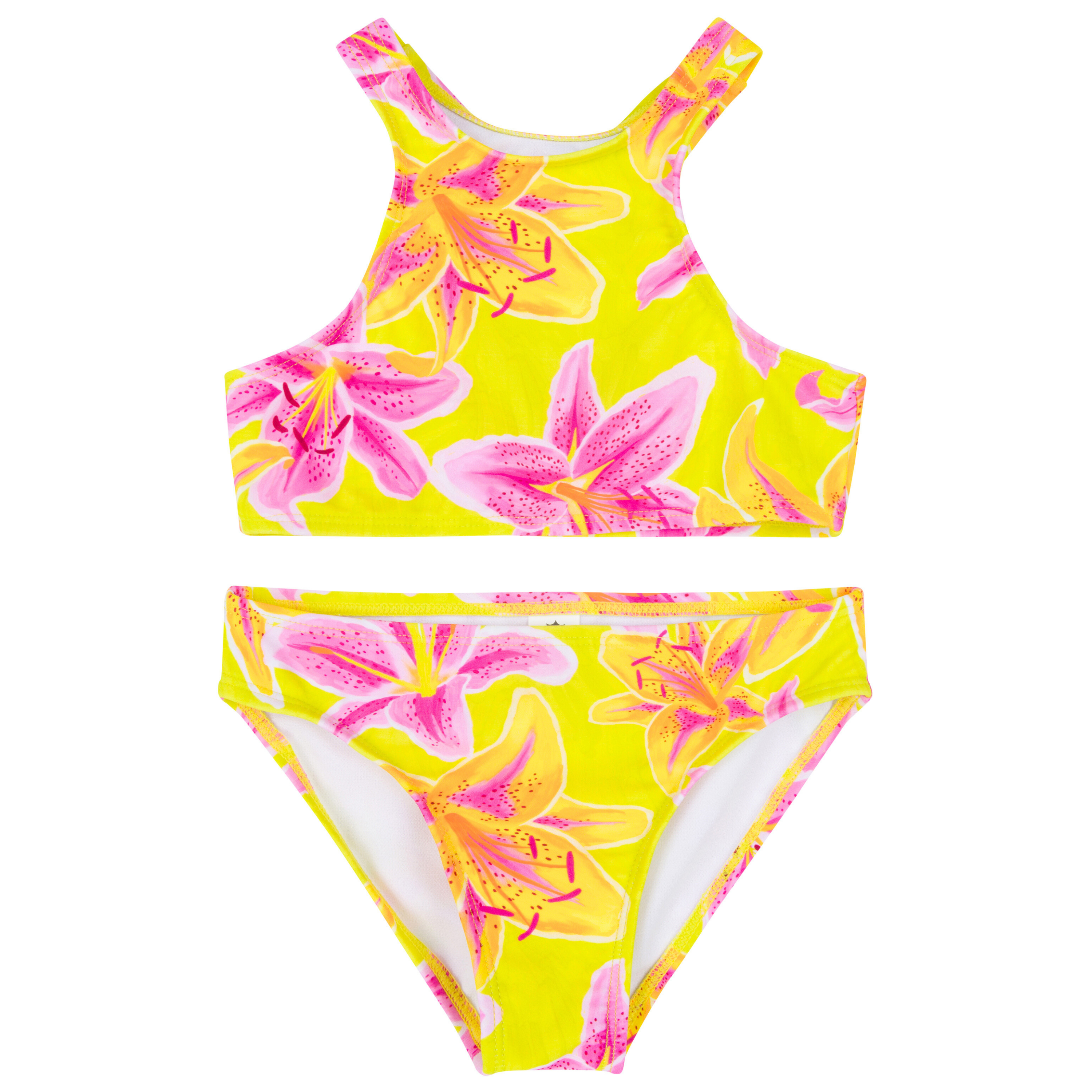 Girls Halter Top Bikini Set (2 Piece) | "Floral Takeover"-2T-Floral Takeover-SwimZip UPF 50+ Sun Protective Swimwear & UV Zipper Rash Guards-pos1
