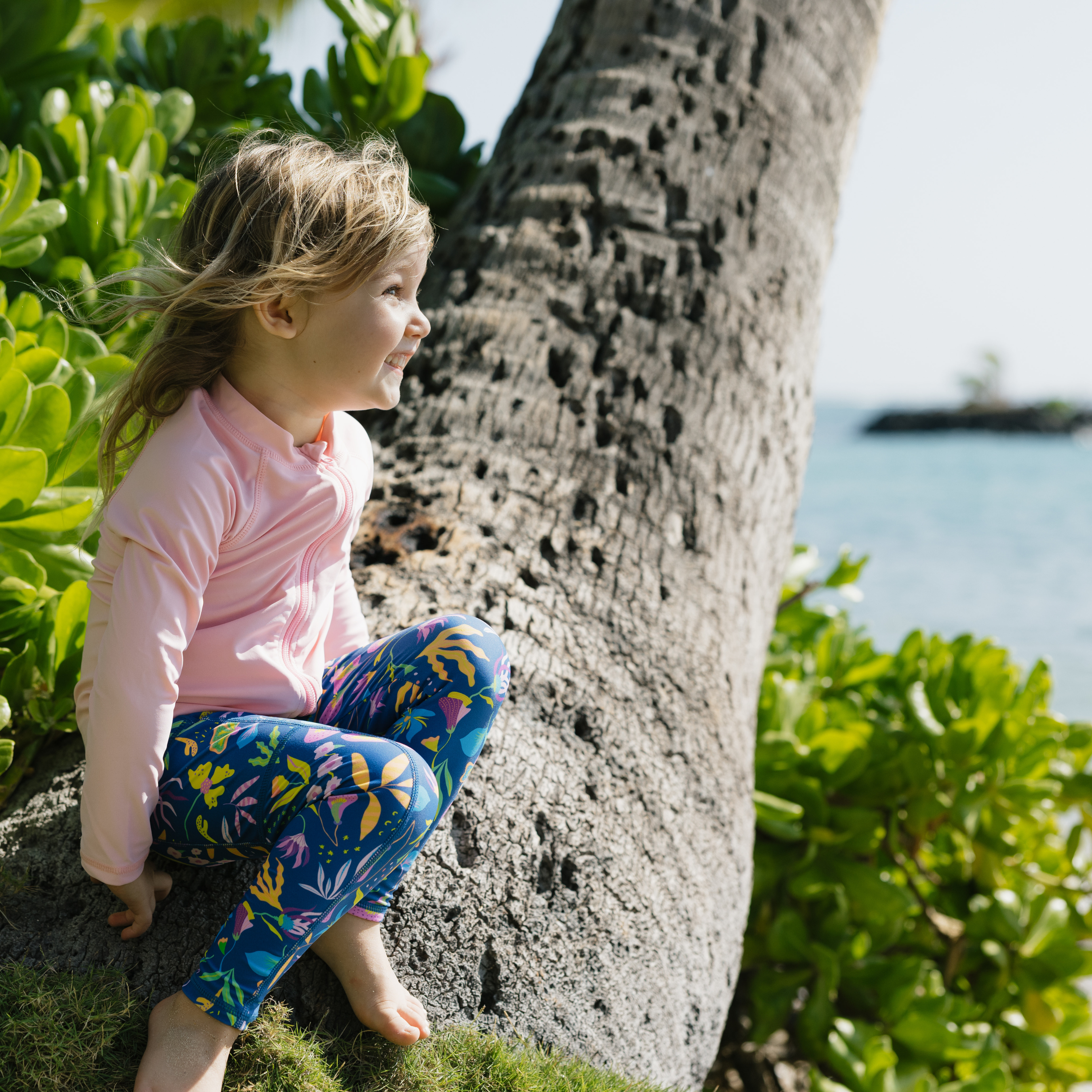 Kids Swim Pants | "Tropadelic"-SwimZip UPF 50+ Sun Protective Swimwear & UV Zipper Rash Guards-pos7