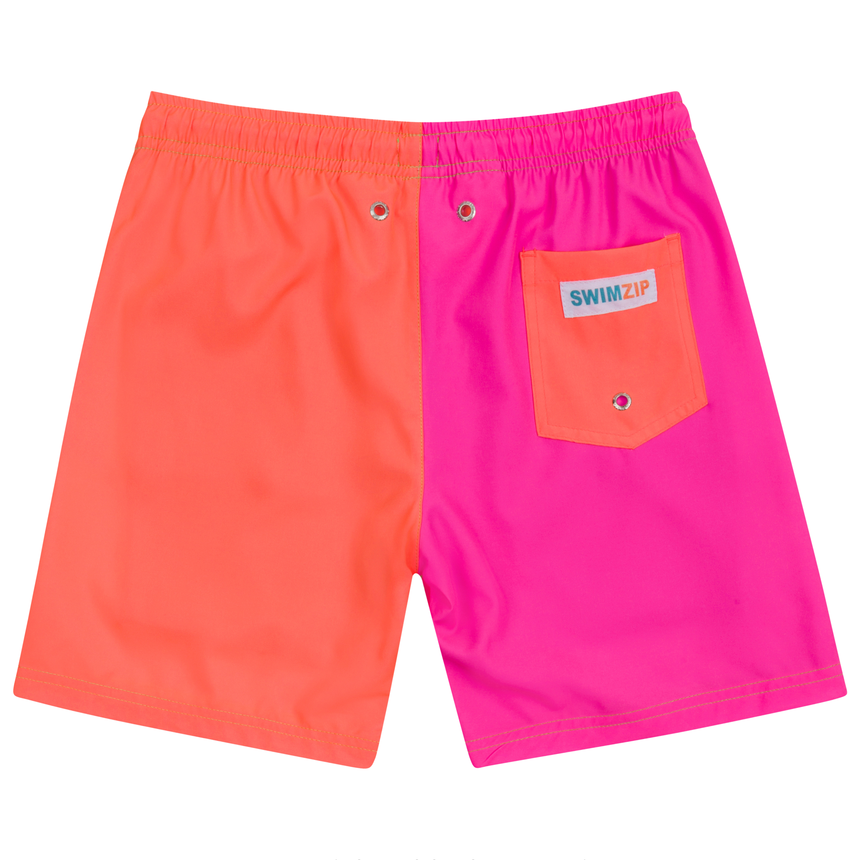 Boys Swim Trunks Boxer Brief Liner (sizes 6-14) | “Neon Sunrise"-SwimZip UPF 50+ Sun Protective Swimwear & UV Zipper Rash Guards-pos7