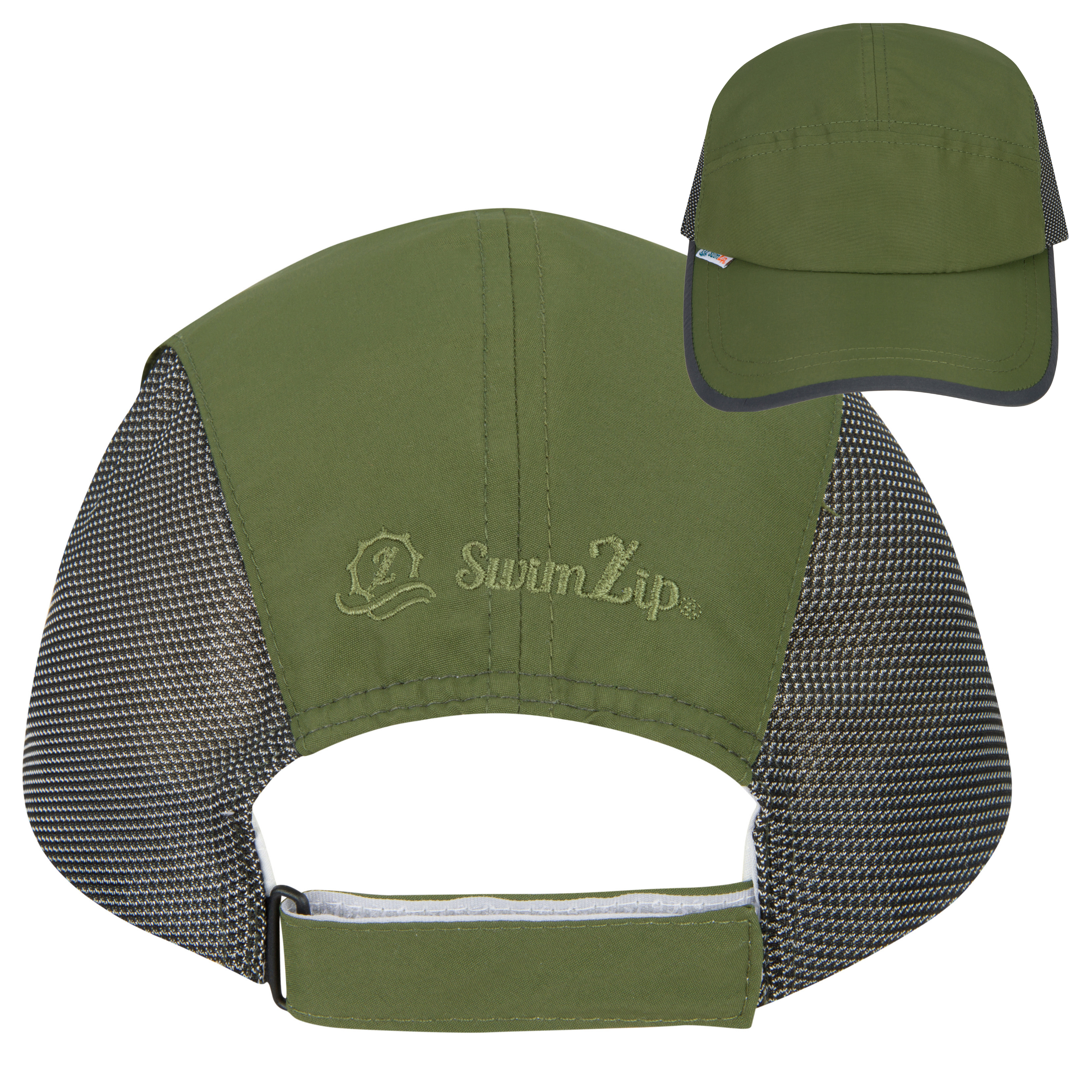 Adjustable UPF Baseball Hat - one-size fits all | Olive-1 Size-Olive-SwimZip UPF 50+ Sun Protective Swimwear & UV Zipper Rash Guards-pos6