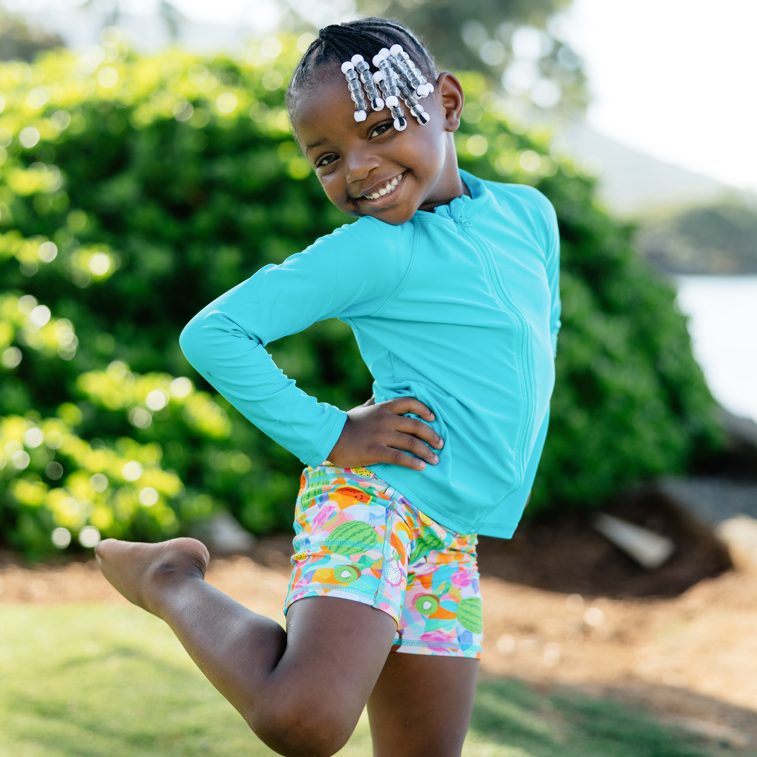 Kids Jammers Swim Shorts | "Fruit Salad"-SwimZip UPF 50+ Sun Protective Swimwear & UV Zipper Rash Guards-pos2
