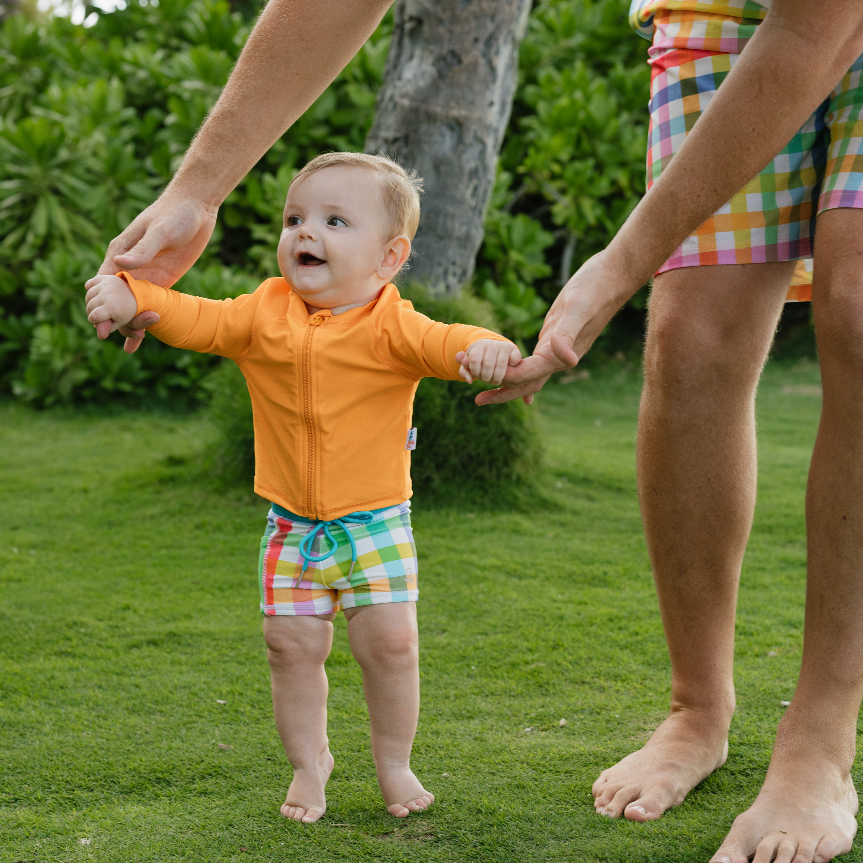 Kids Euro Swim Shorties | "Picnic Party"-SwimZip UPF 50+ Sun Protective Swimwear & UV Zipper Rash Guards-pos2