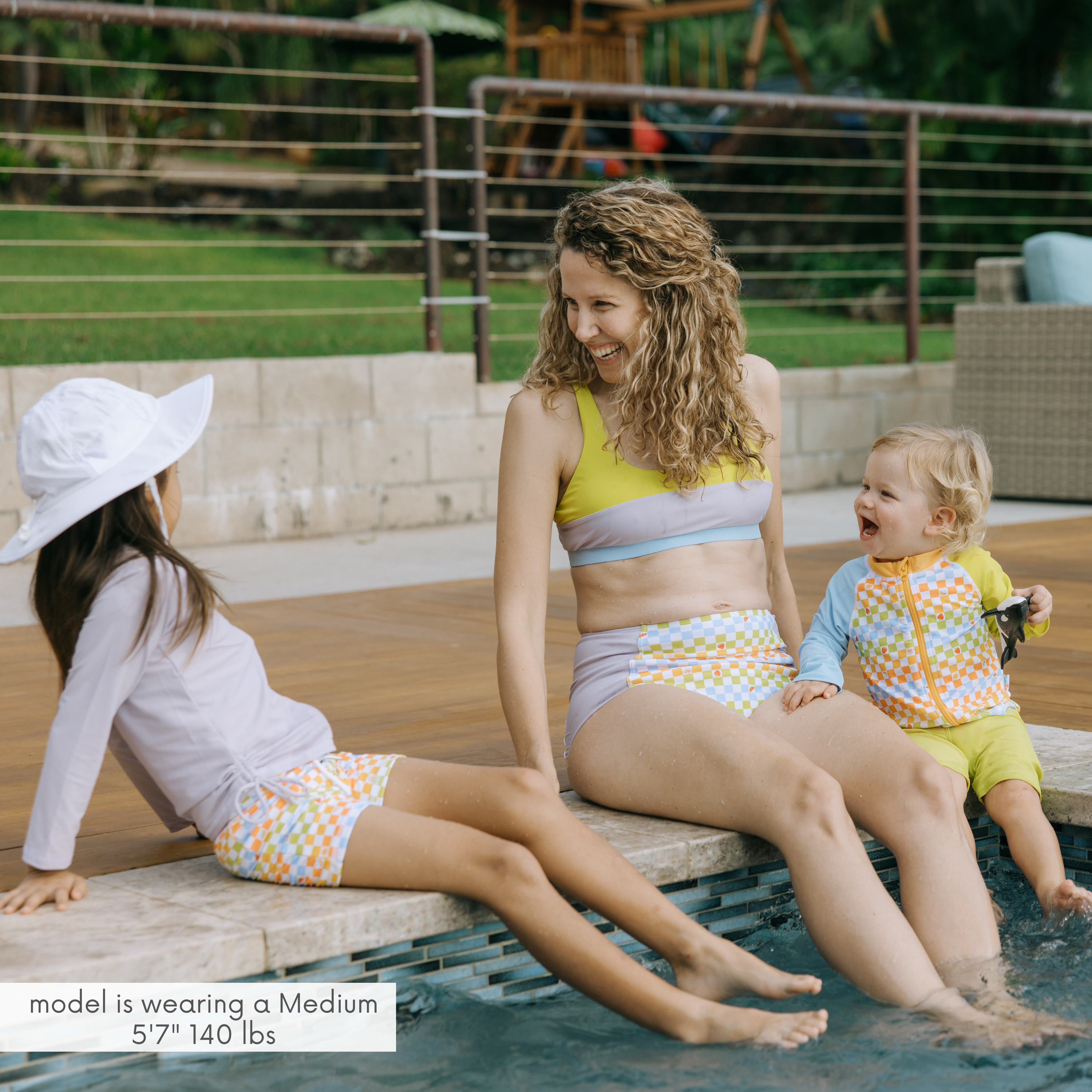 Women's High Waist Bikini Bottoms | "Gamified"-SwimZip UPF 50+ Sun Protective Swimwear & UV Zipper Rash Guards-pos7