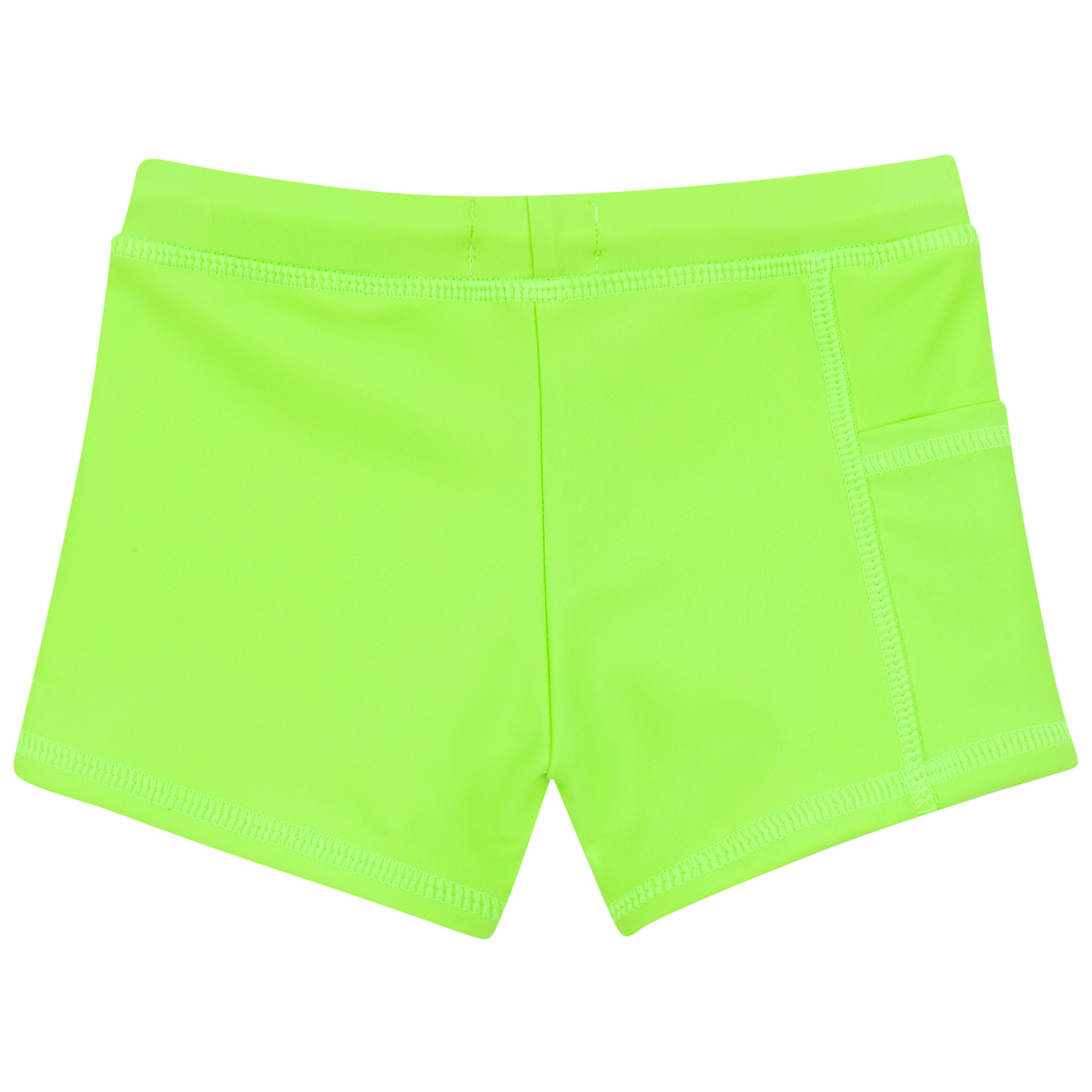 Kids Euro Swim Shorties | "Electric Green"-SwimZip UPF 50+ Sun Protective Swimwear & UV Zipper Rash Guards-pos6
