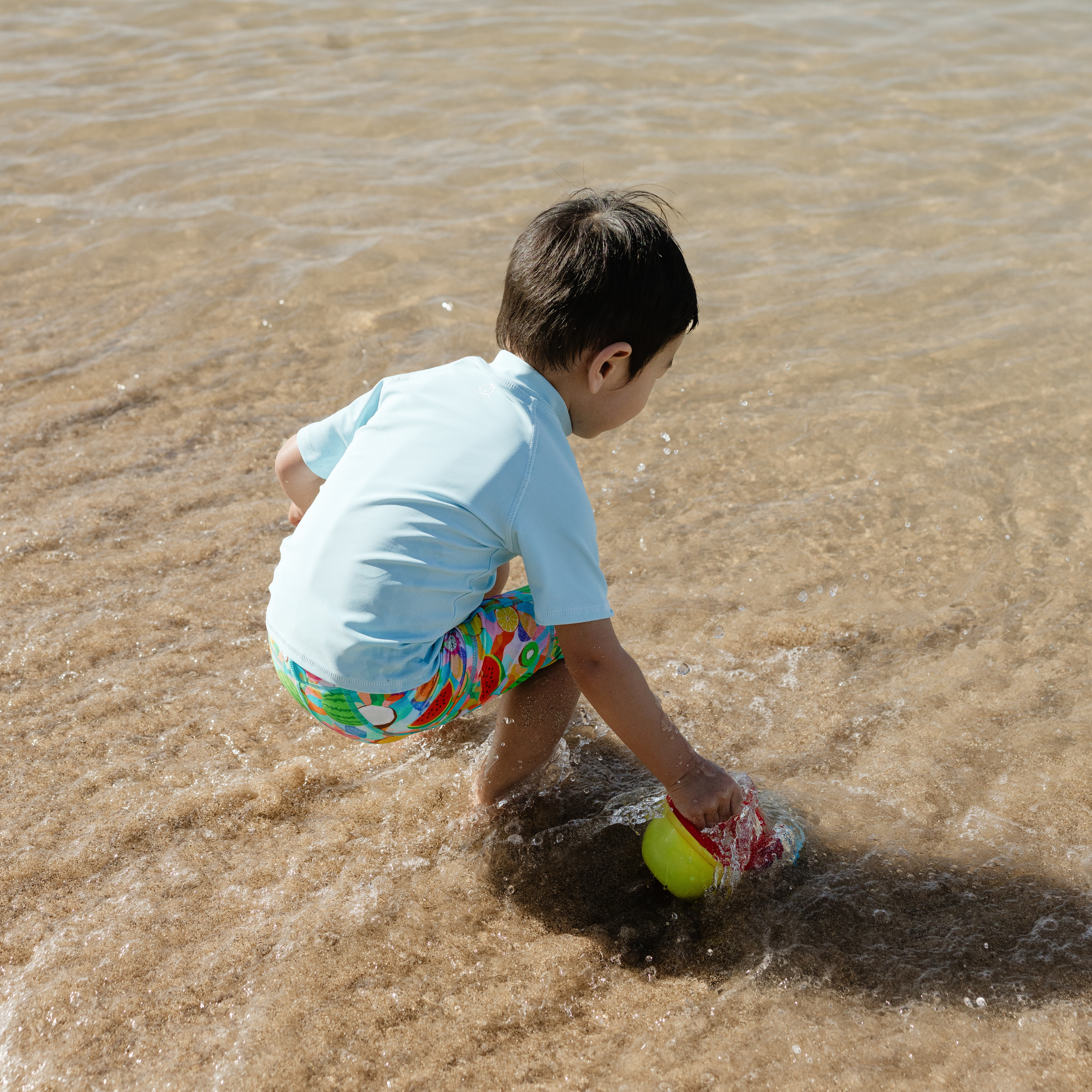 Kids Short Sleeve Zipper Rash Guard Swim Shirt | “Dream Blue"-SwimZip UPF 50+ Sun Protective Swimwear & UV Zipper Rash Guards-pos6