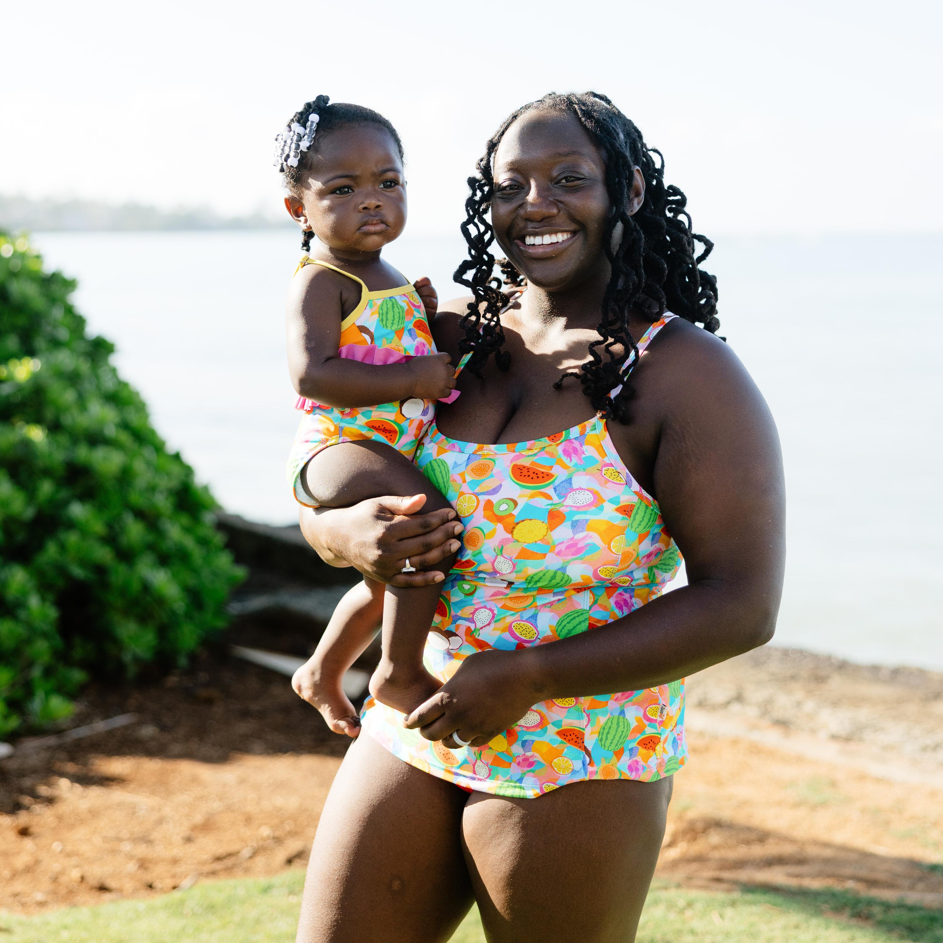 Women’s Strappy A-Line Tankini Top | “Fruit Salad"-SwimZip UPF 50+ Sun Protective Swimwear & UV Zipper Rash Guards-pos2